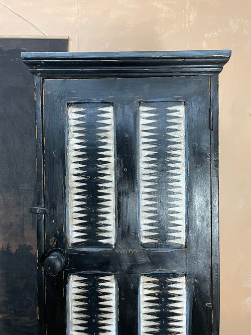 Antique Painted Pine Folk Art Cupboard