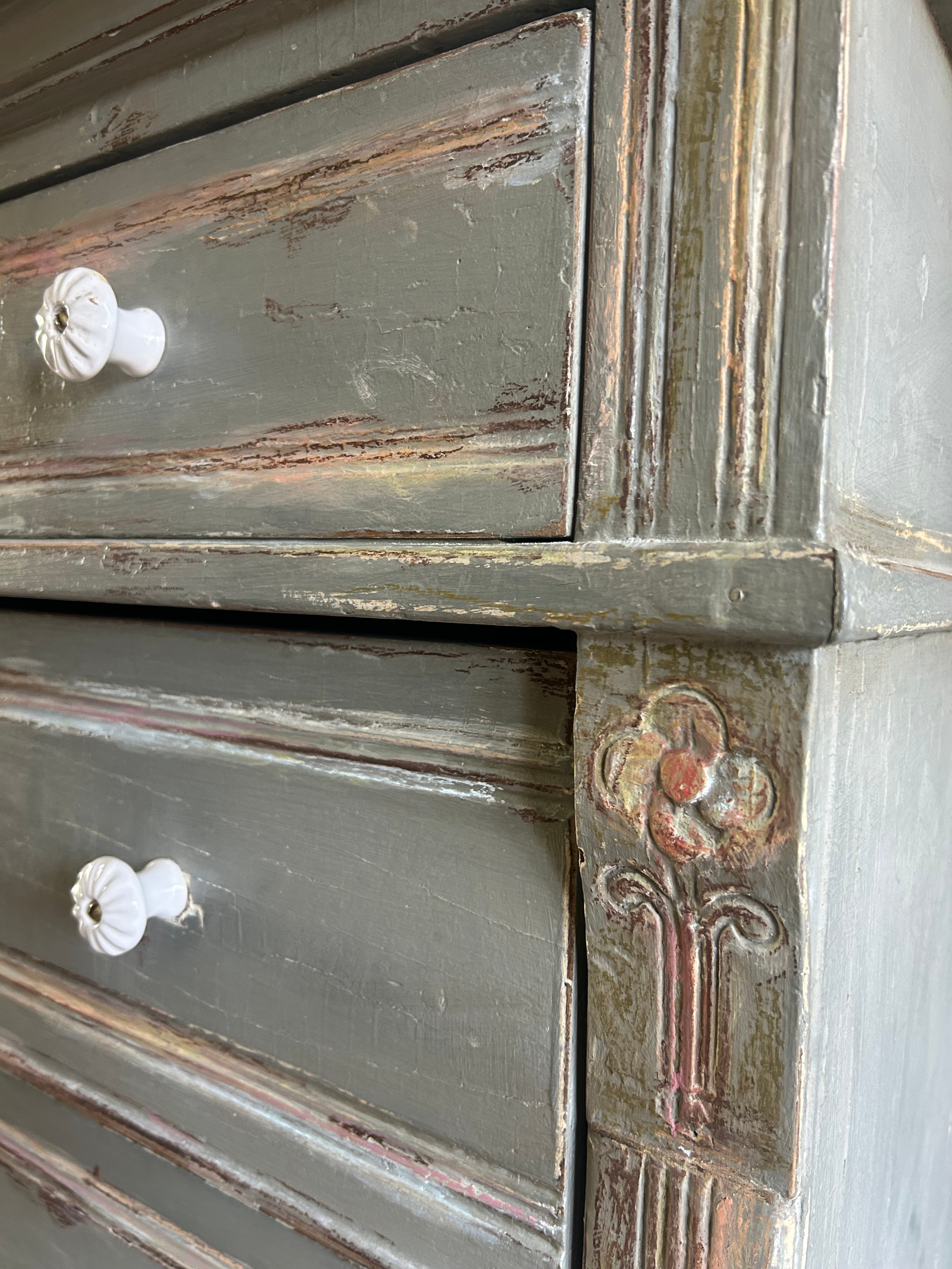 Vintage Painted Pine Chest of Drawers