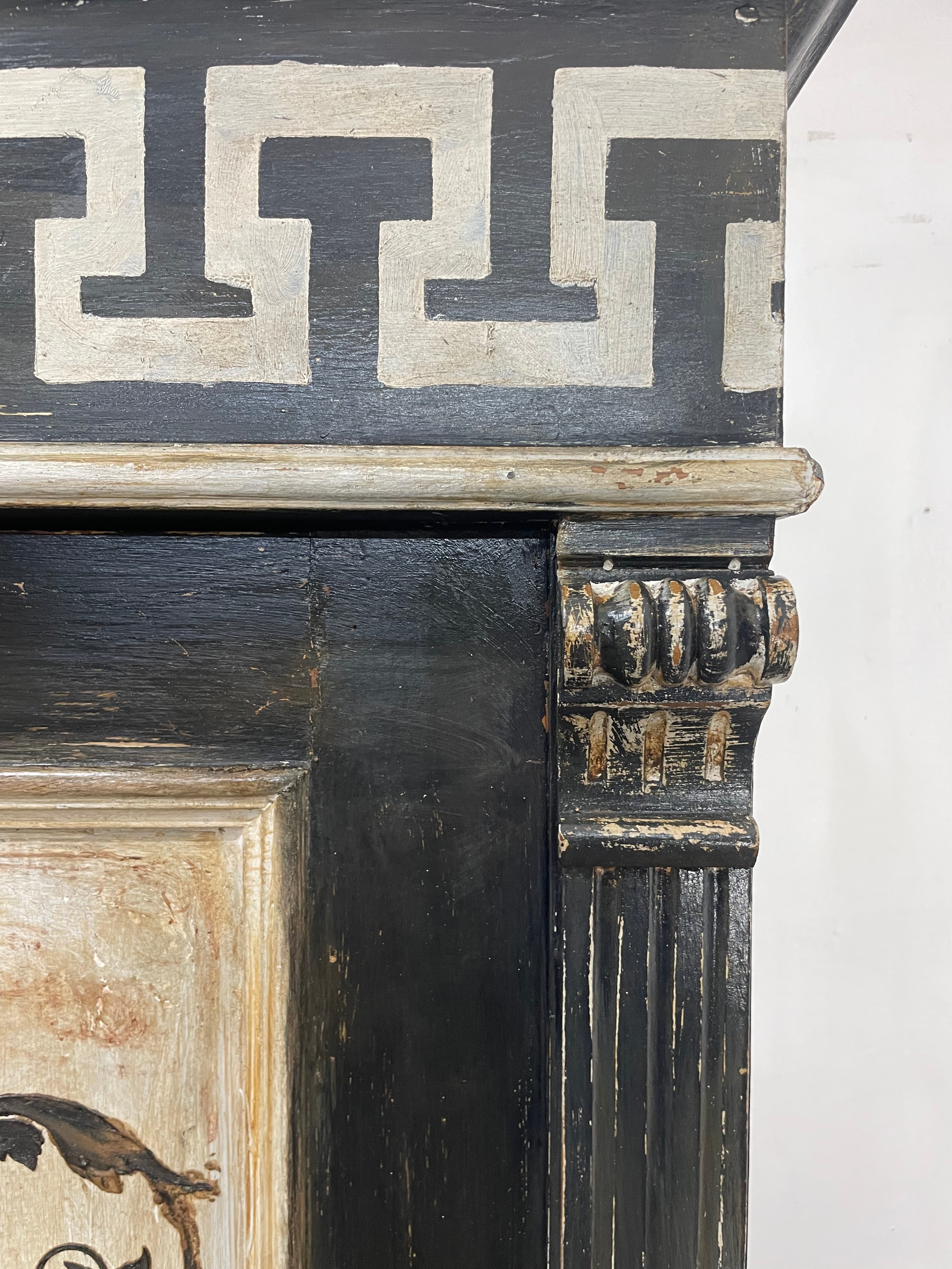 Vintage Painted Pine Wardrobe with Versailles Panel