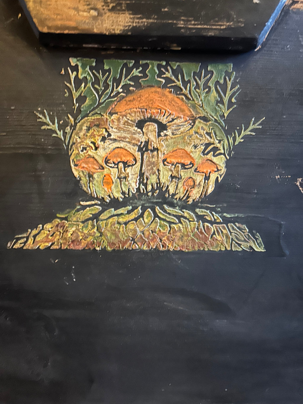 Vintage Painted Blanket Box with Folk Art Swans