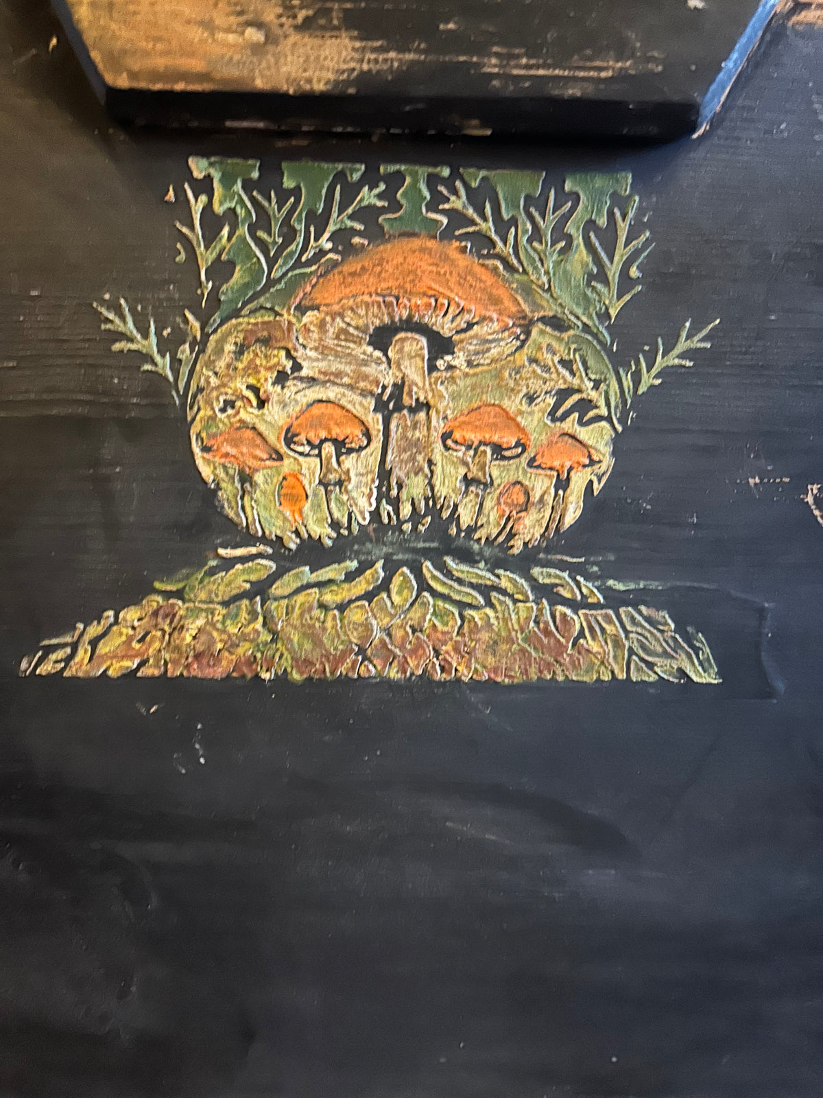 Vintage Painted Blanket Box with Folk Art Swans