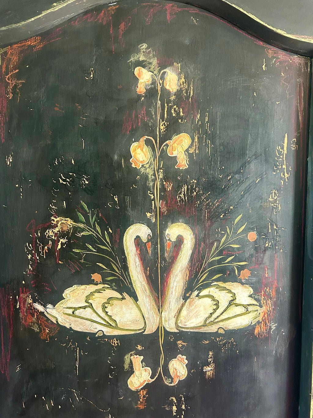 Vintage Painted Folk Art Wardrobe