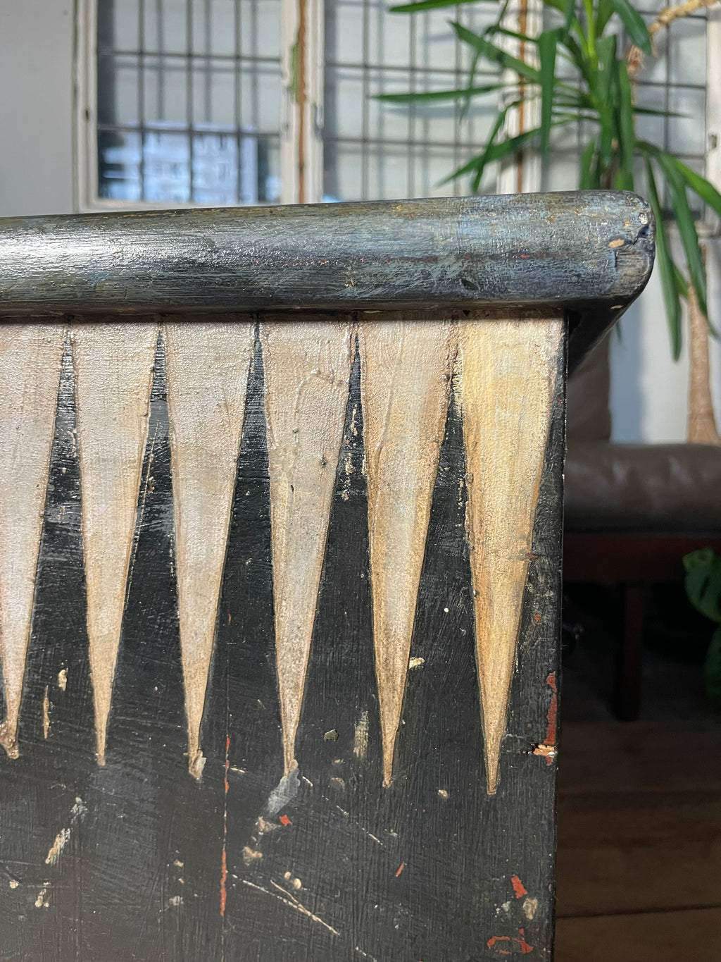 Vintage Pine Folk Art Blanket Storage Box