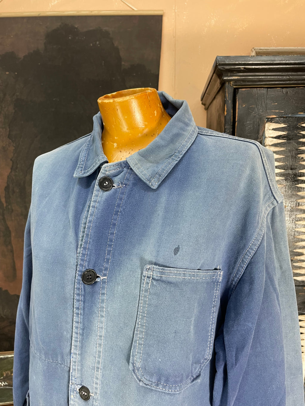 Vintage French 1960s Workwear Chore Jacket