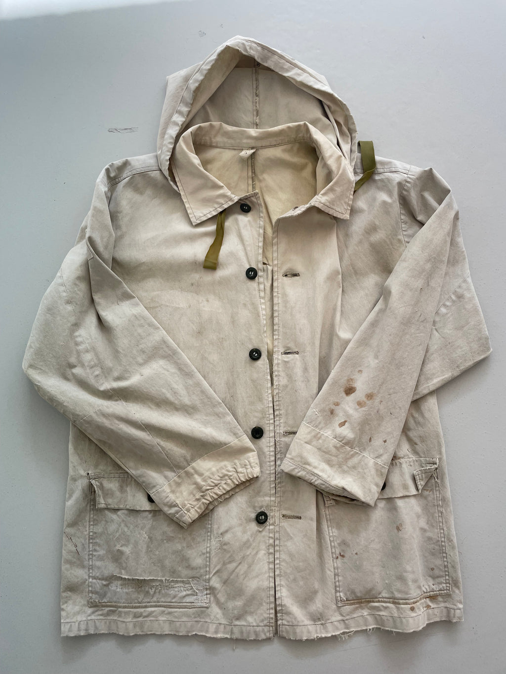 Vintage French Canvas Military Coat