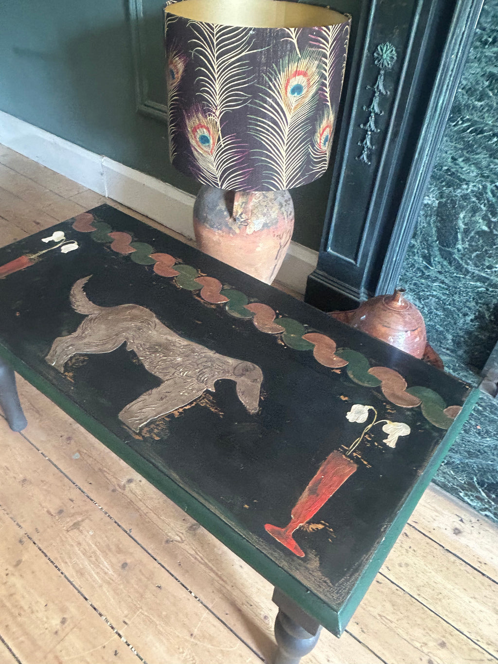 Vintage Painted Hound Coffee Table