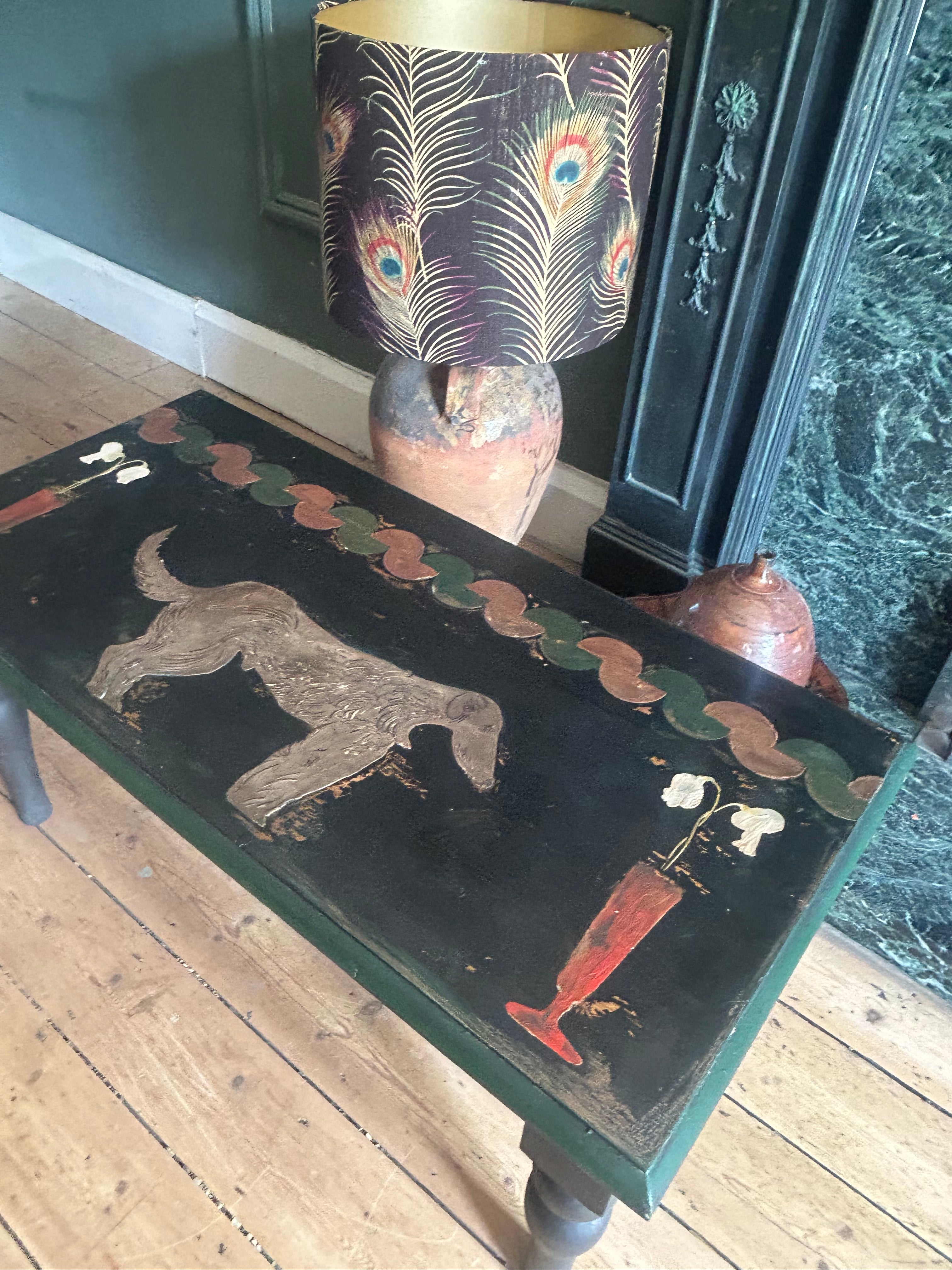 Vintage Painted Hound Coffee Table