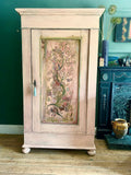 Vintage Painted Cupboard/Armoire with Chinoiserie Panel