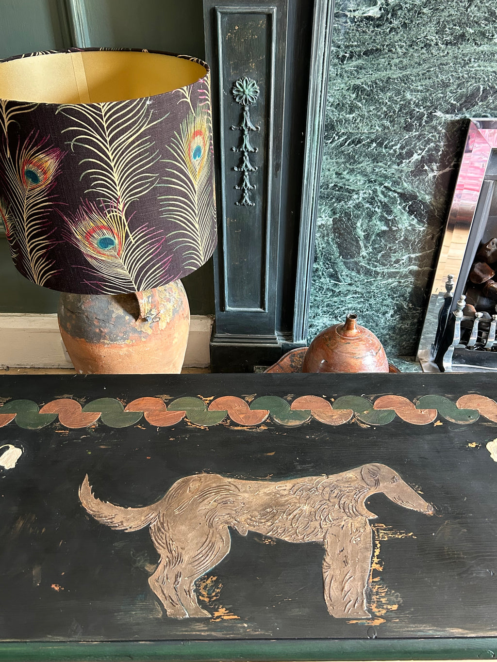 Vintage Painted Hound Coffee Table