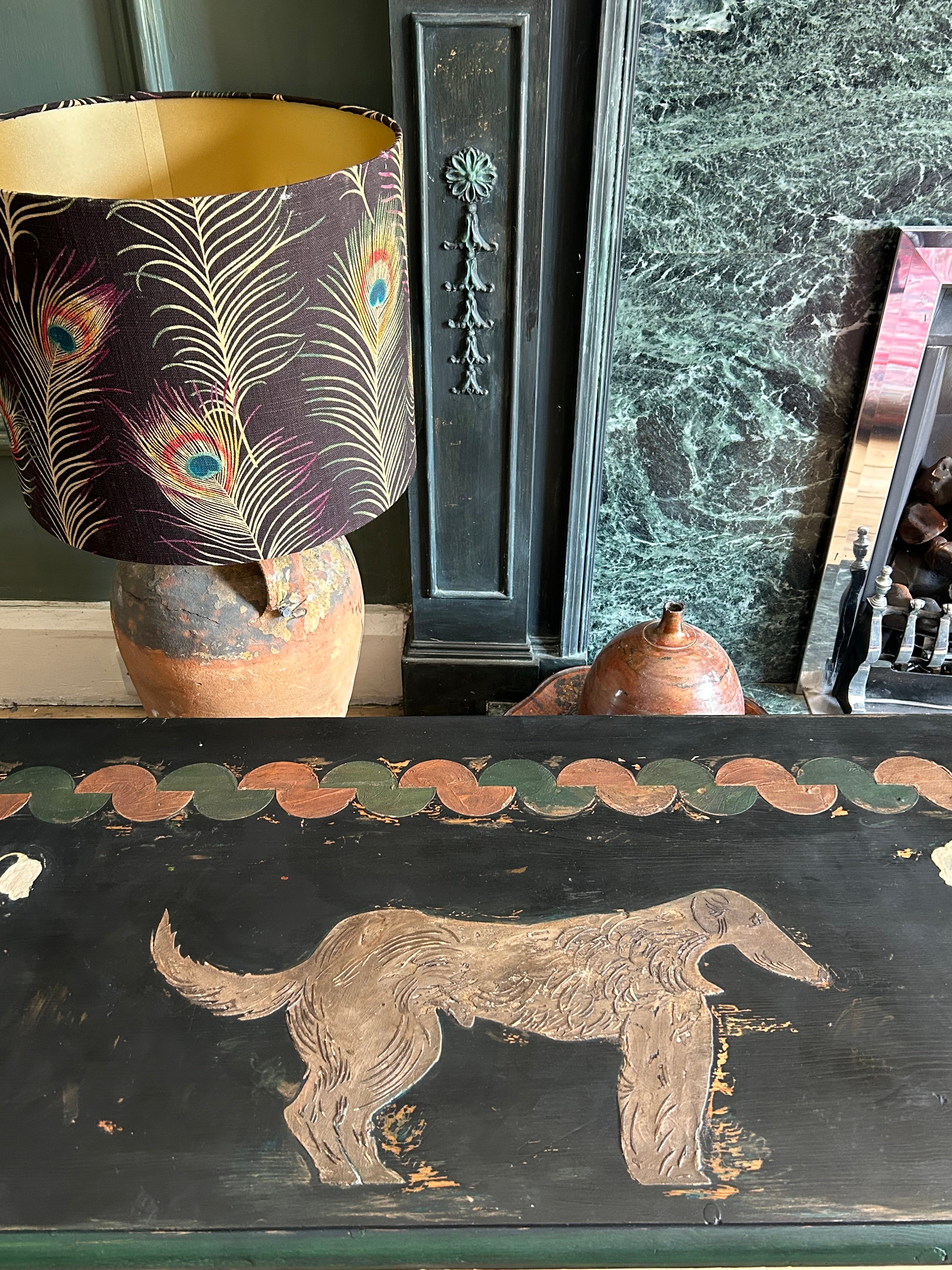 Vintage Painted Hound Coffee Table