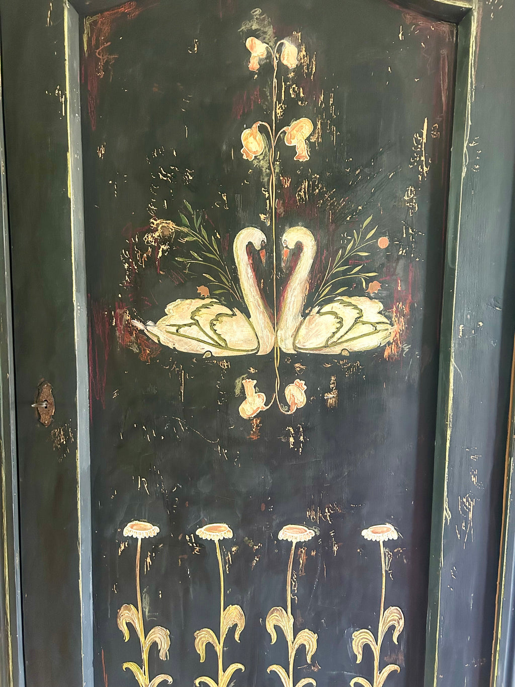 Vintage Painted Folk Art Wardrobe