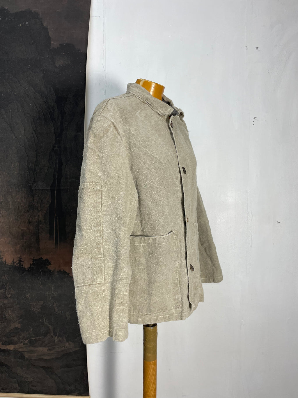 Vintage French Workwear Hemp Canvas Chore Jacket