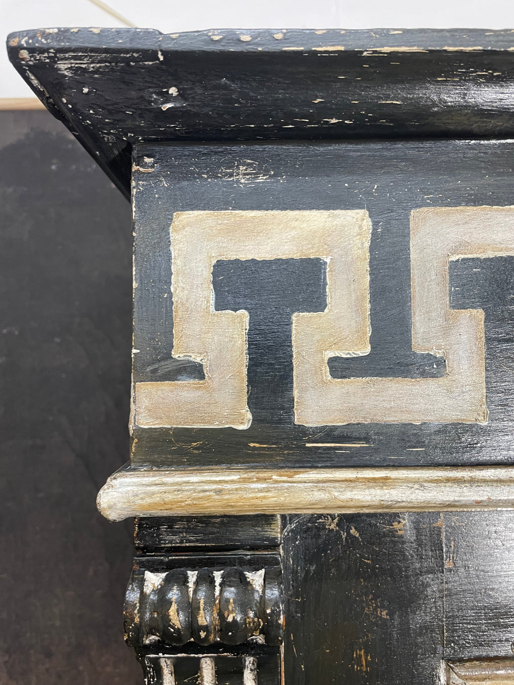 Vintage Painted Pine Wardrobe with Versailles Panel