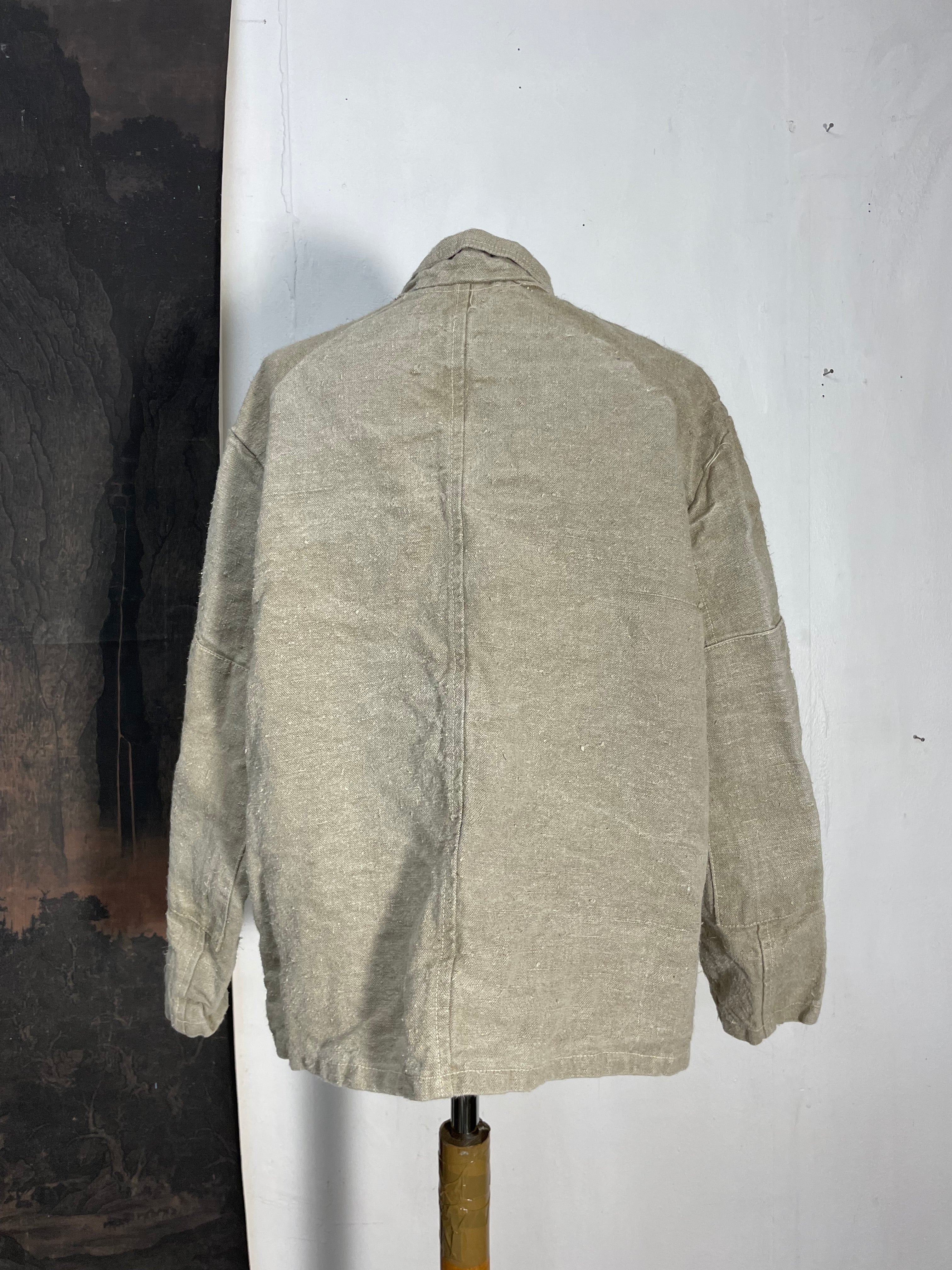 Vintage French Workwear Hemp Canvas Chore Jacket