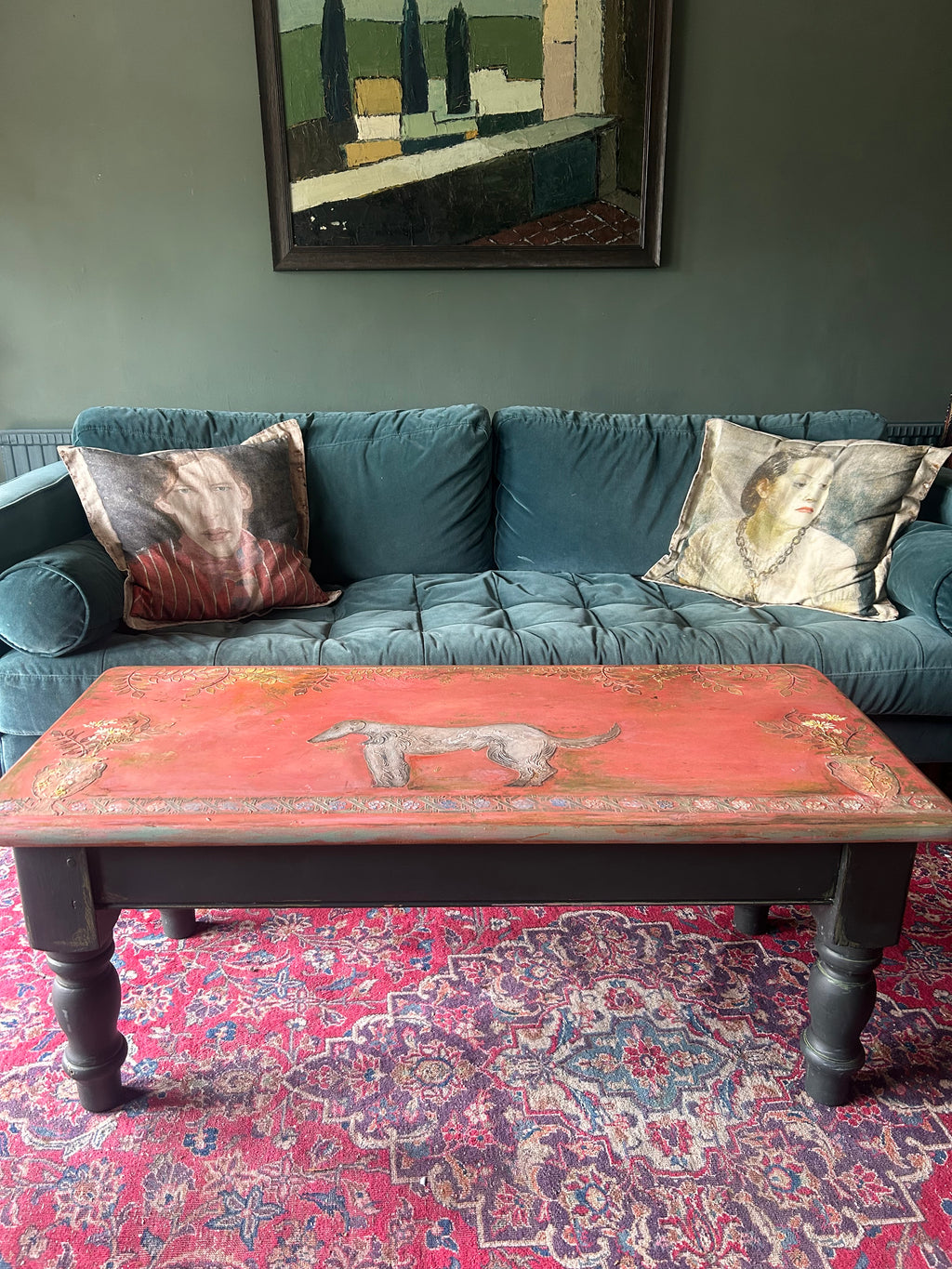 Vintage Painted Pine Bloomsbury Inspired Coffee Table