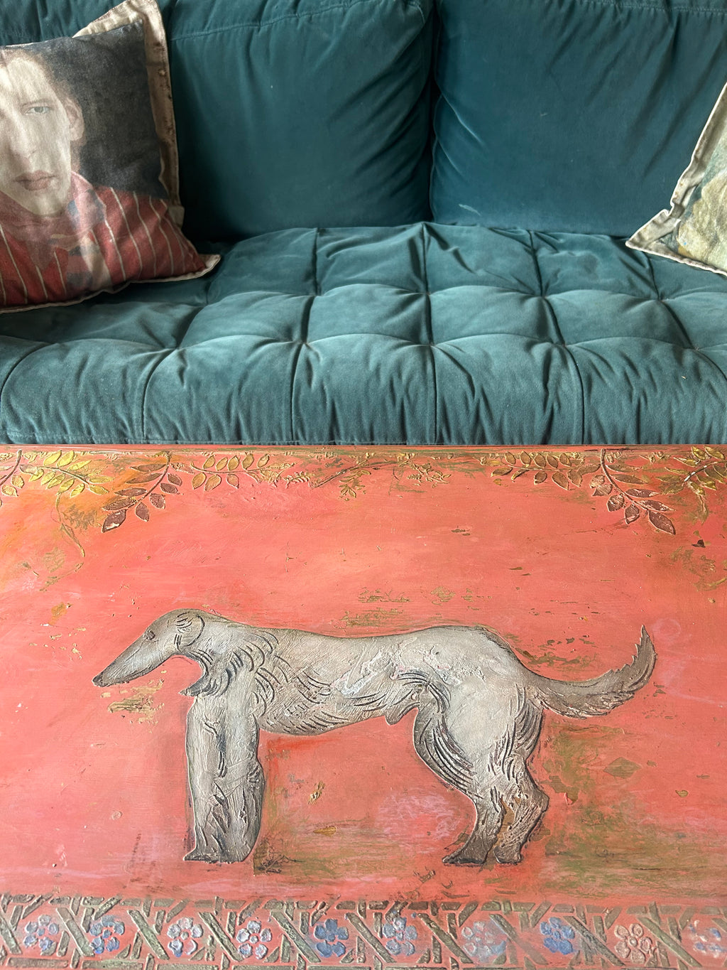 Vintage Painted Pine Bloomsbury Inspired Coffee Table