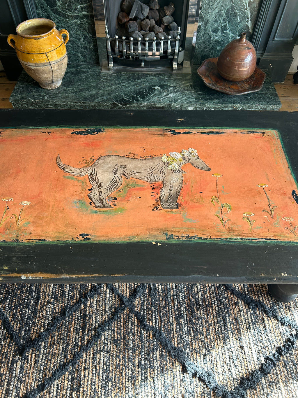 Vintage Coffee Table with Hound