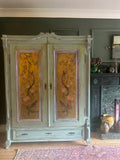 Vintage Painted Wardrobe with Inlaid Chinoiserie