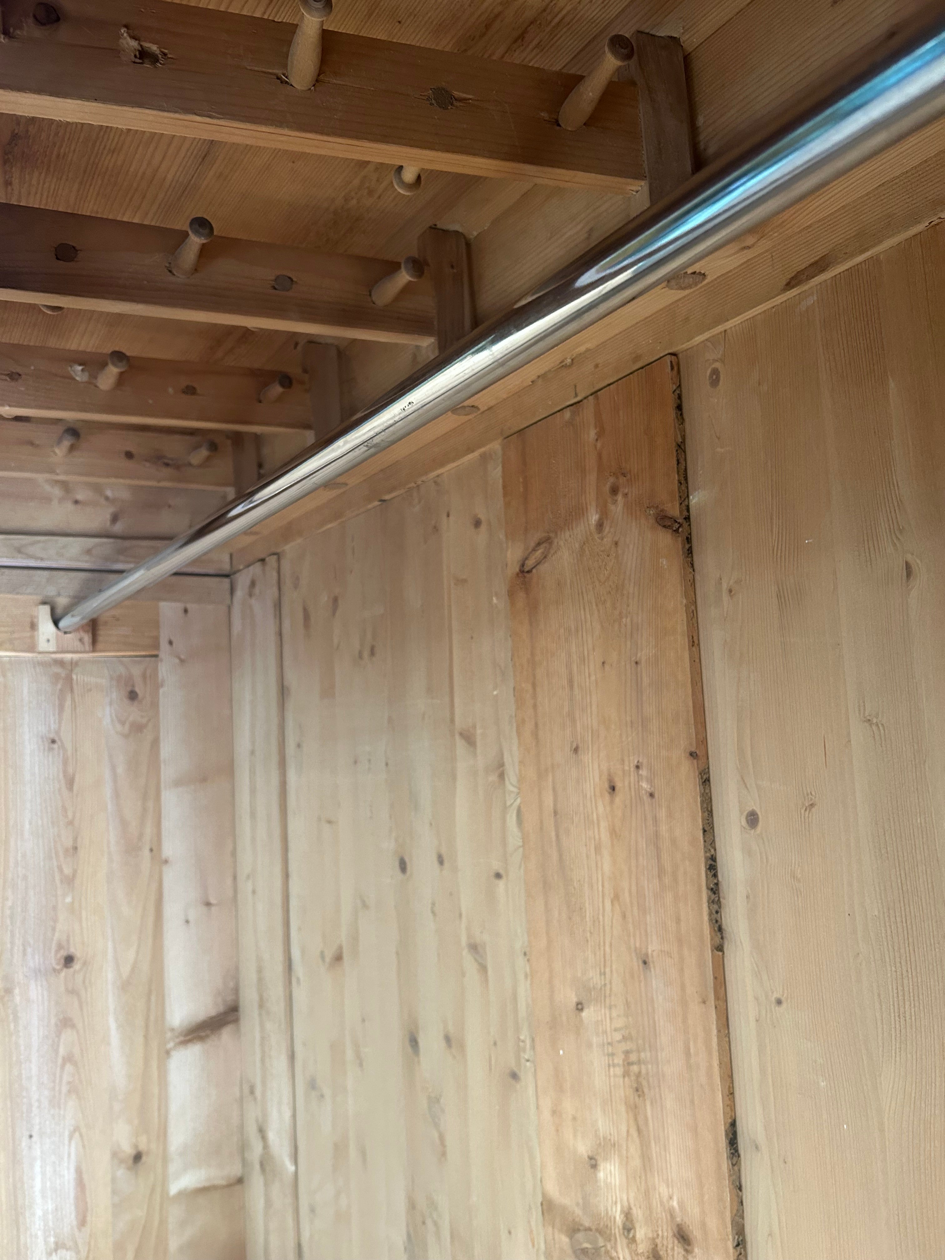 Vintage Painted Pine Large Double Wardrobe with Inlaid Chinoiserie