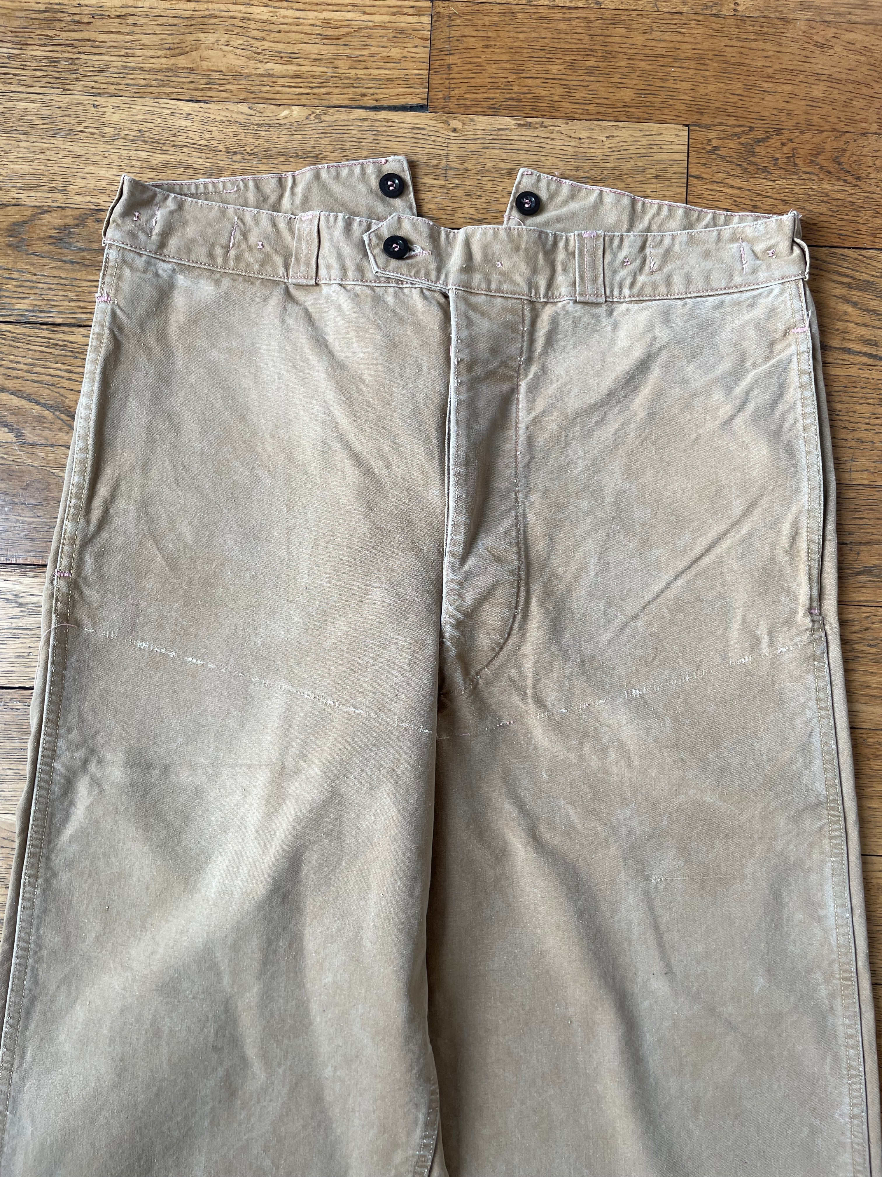 Vintage French Workwear Canvas Trousers