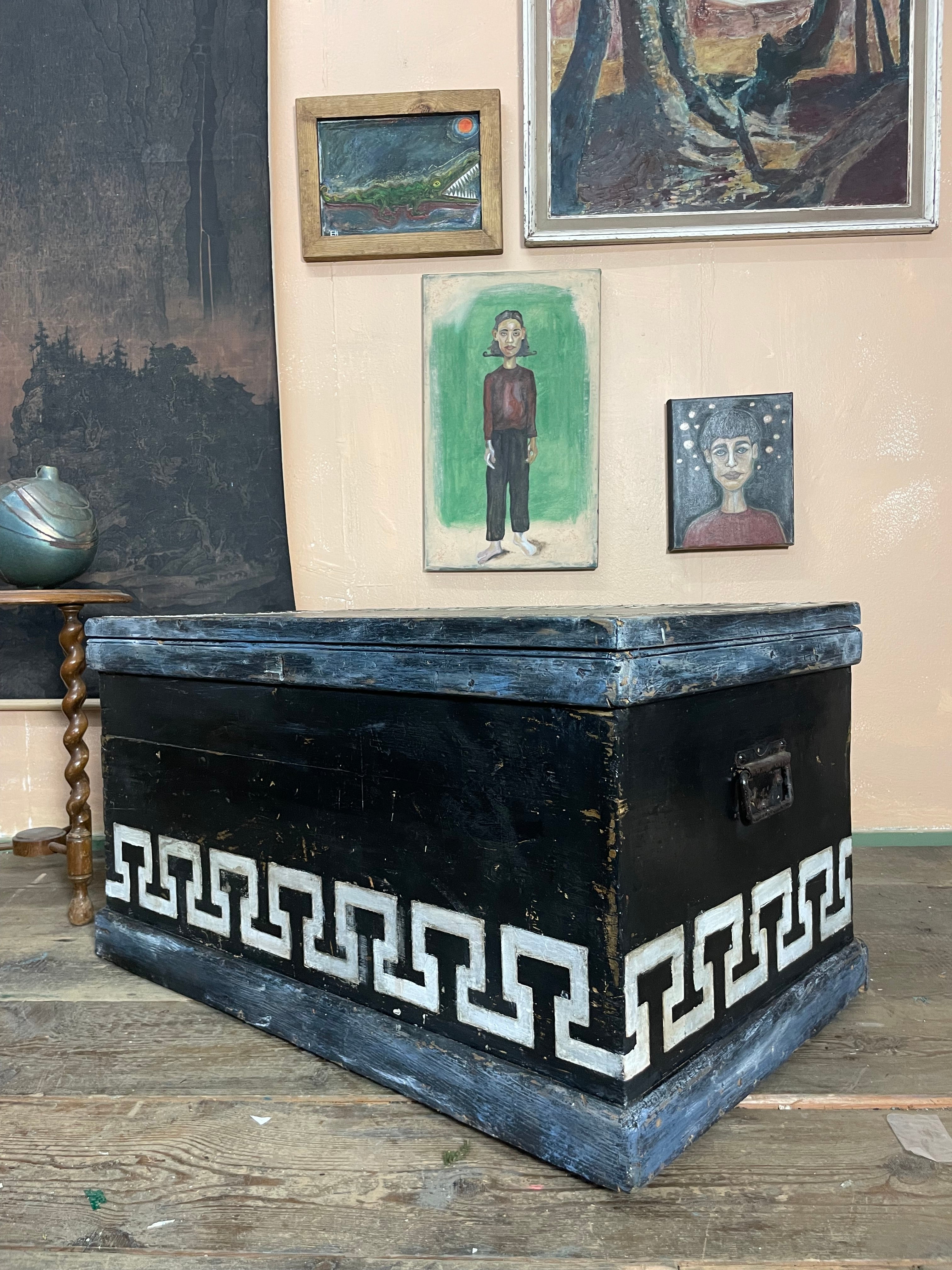 Vintage Folk Art Blanket Box