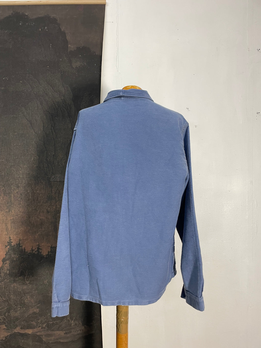 Vintage French 1960s Blue Moleskin Chore Jacket
