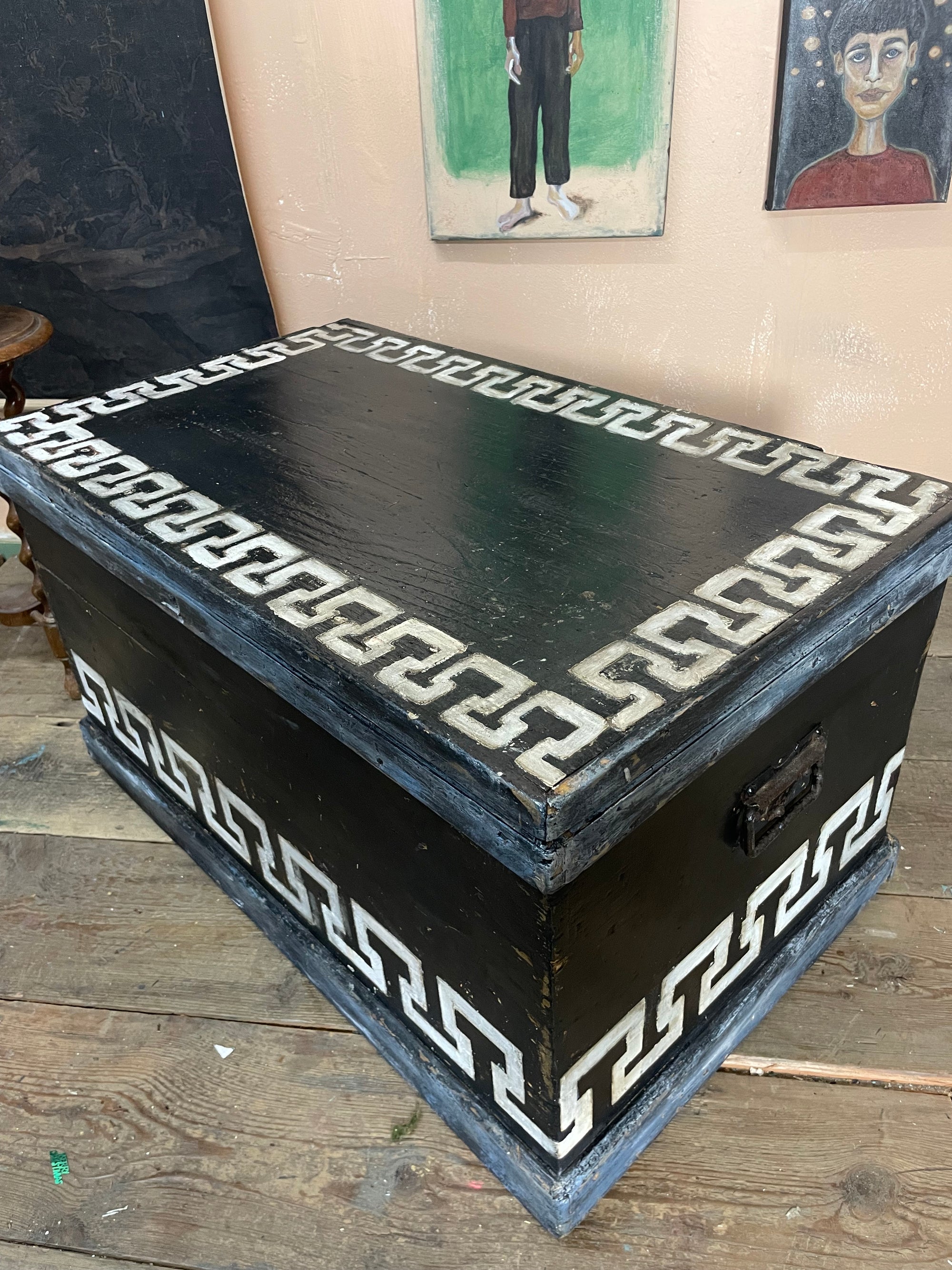 Vintage Folk Art Blanket Box