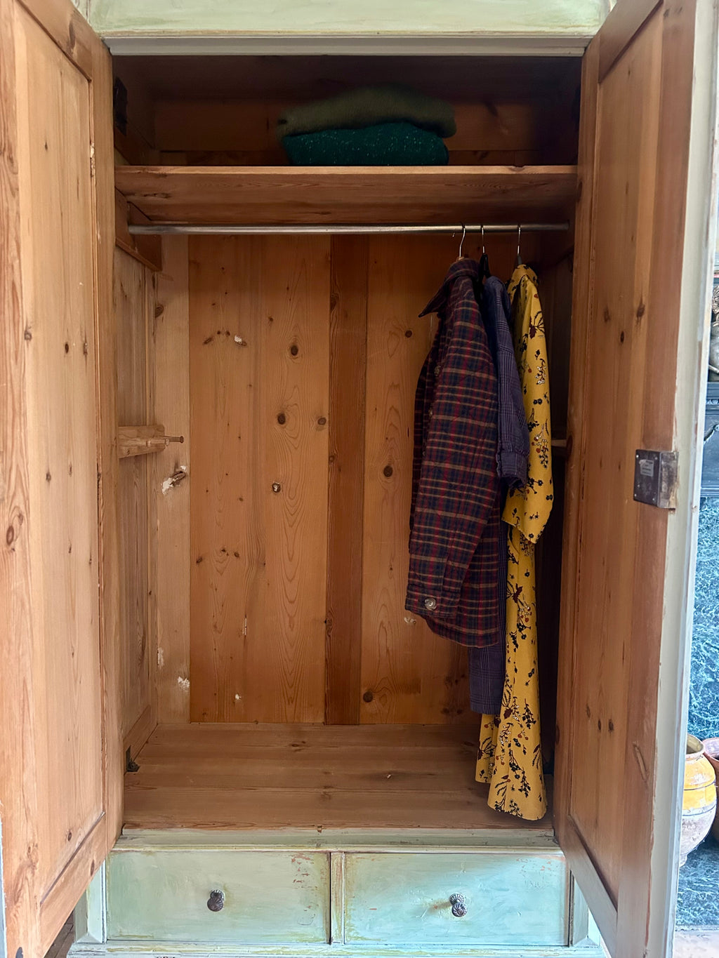 Vintage Painted Wardrobe with Chinoiserie