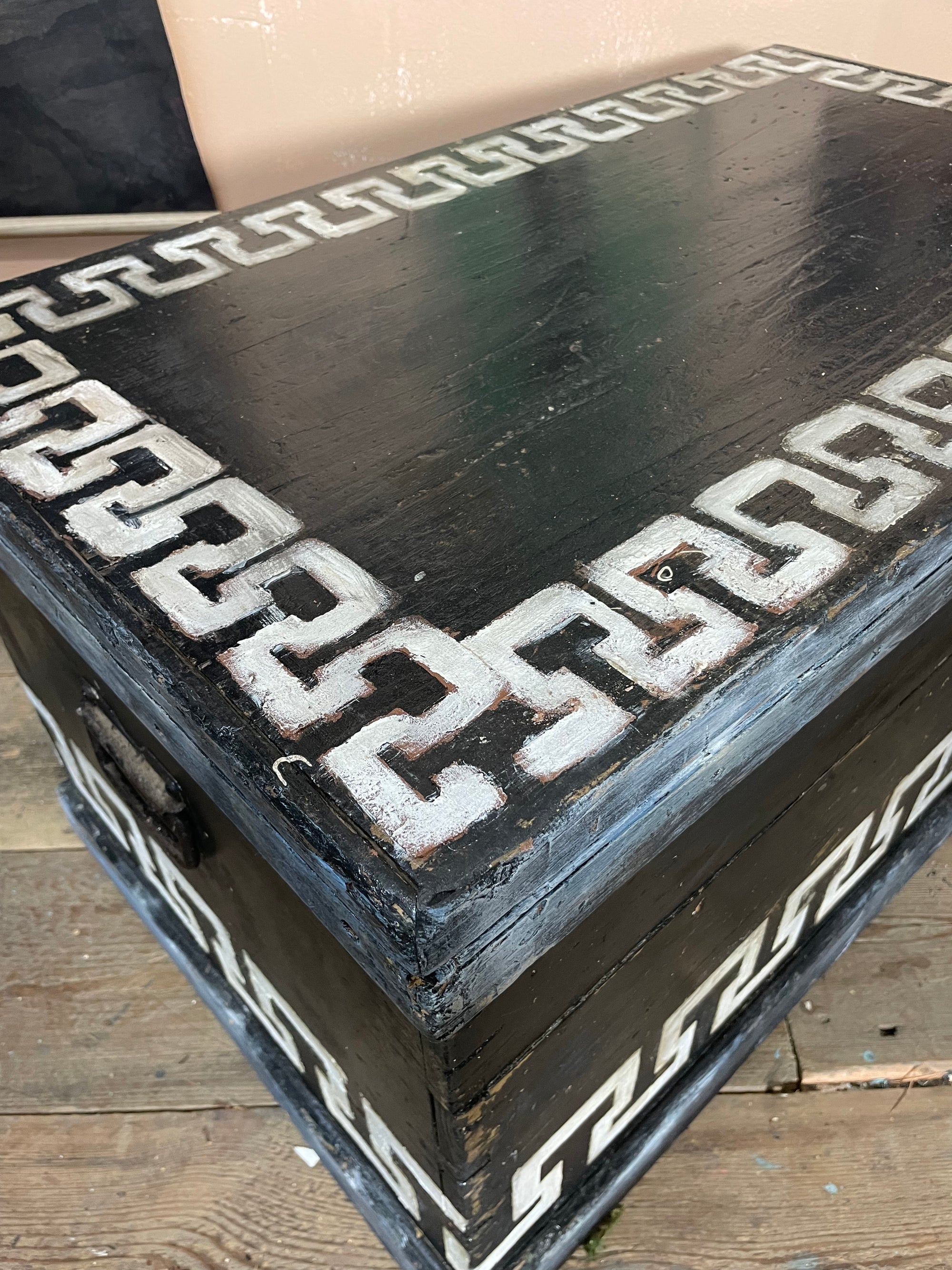 Vintage Folk Art Blanket Box