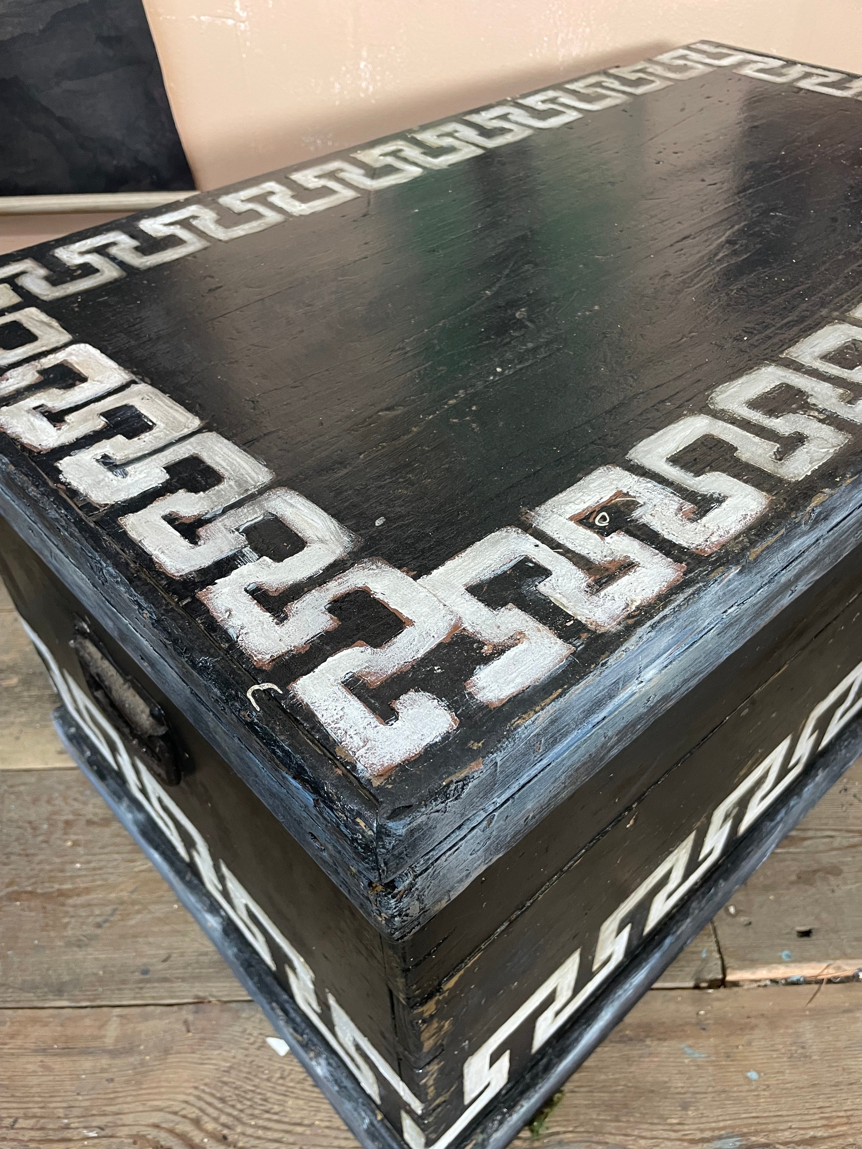 Vintage Folk Art Blanket Box