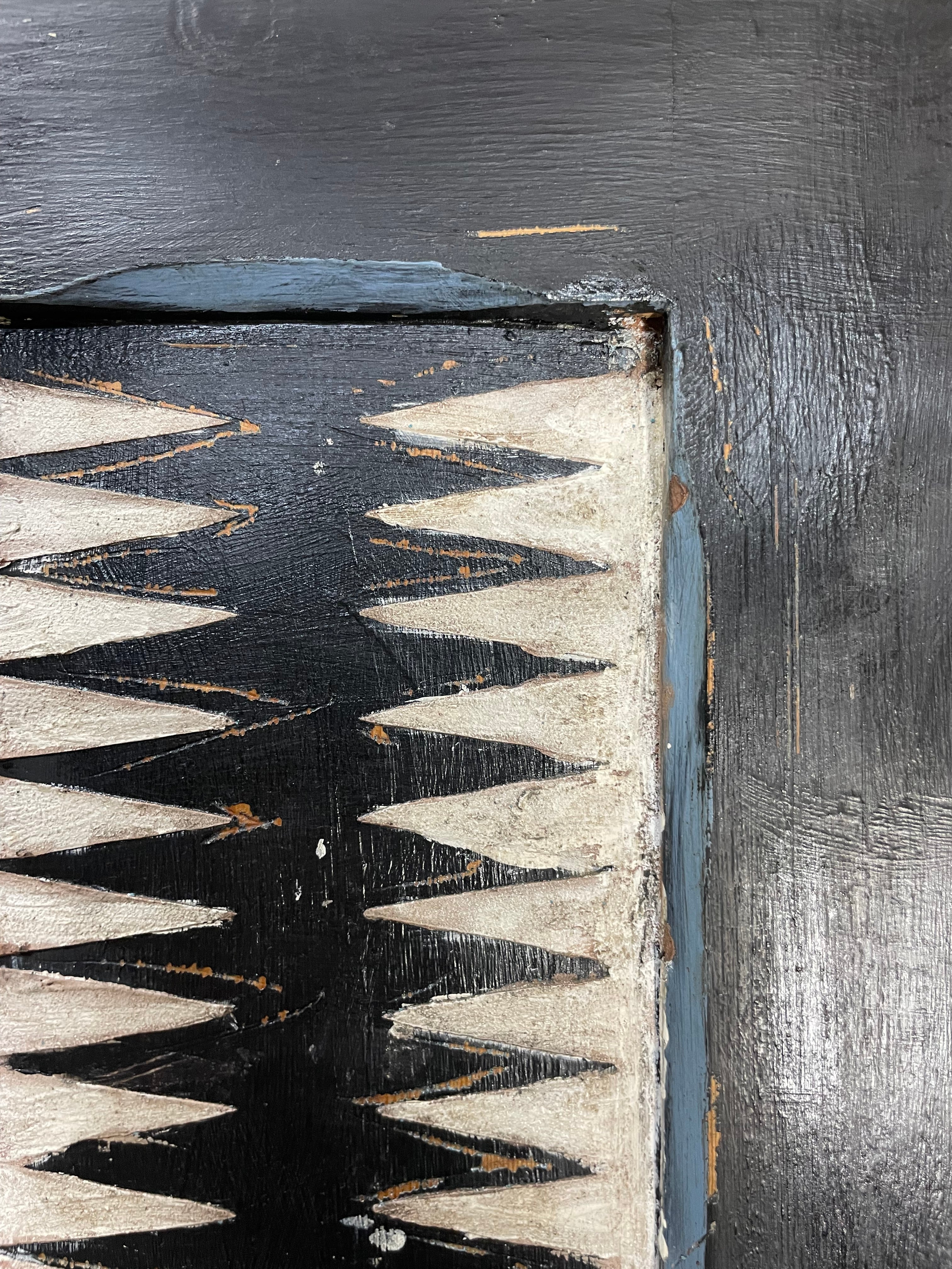 Antique Painted Pine Folk Art Cupboard