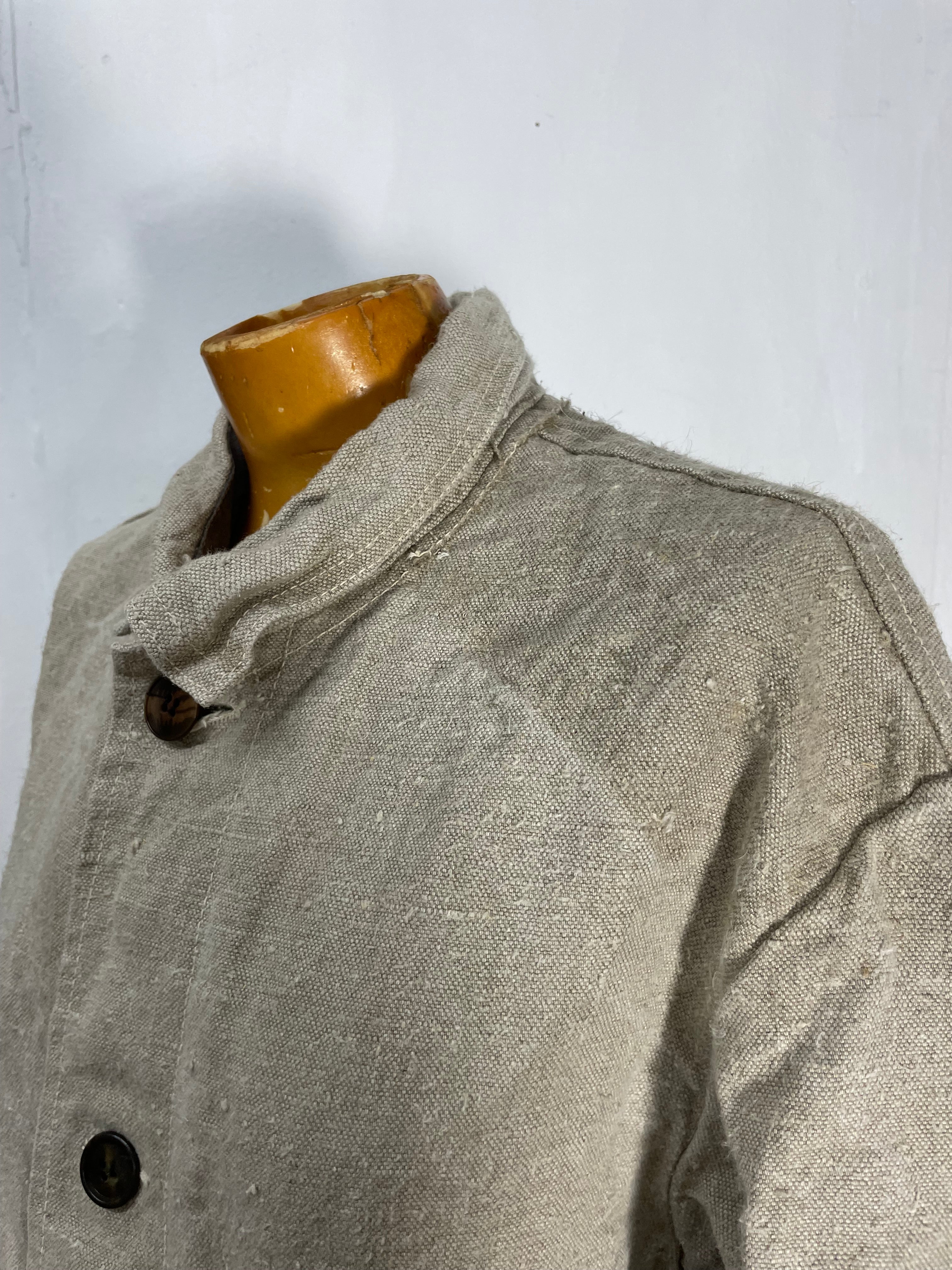 Vintage French Workwear Hemp Canvas Chore Jacket