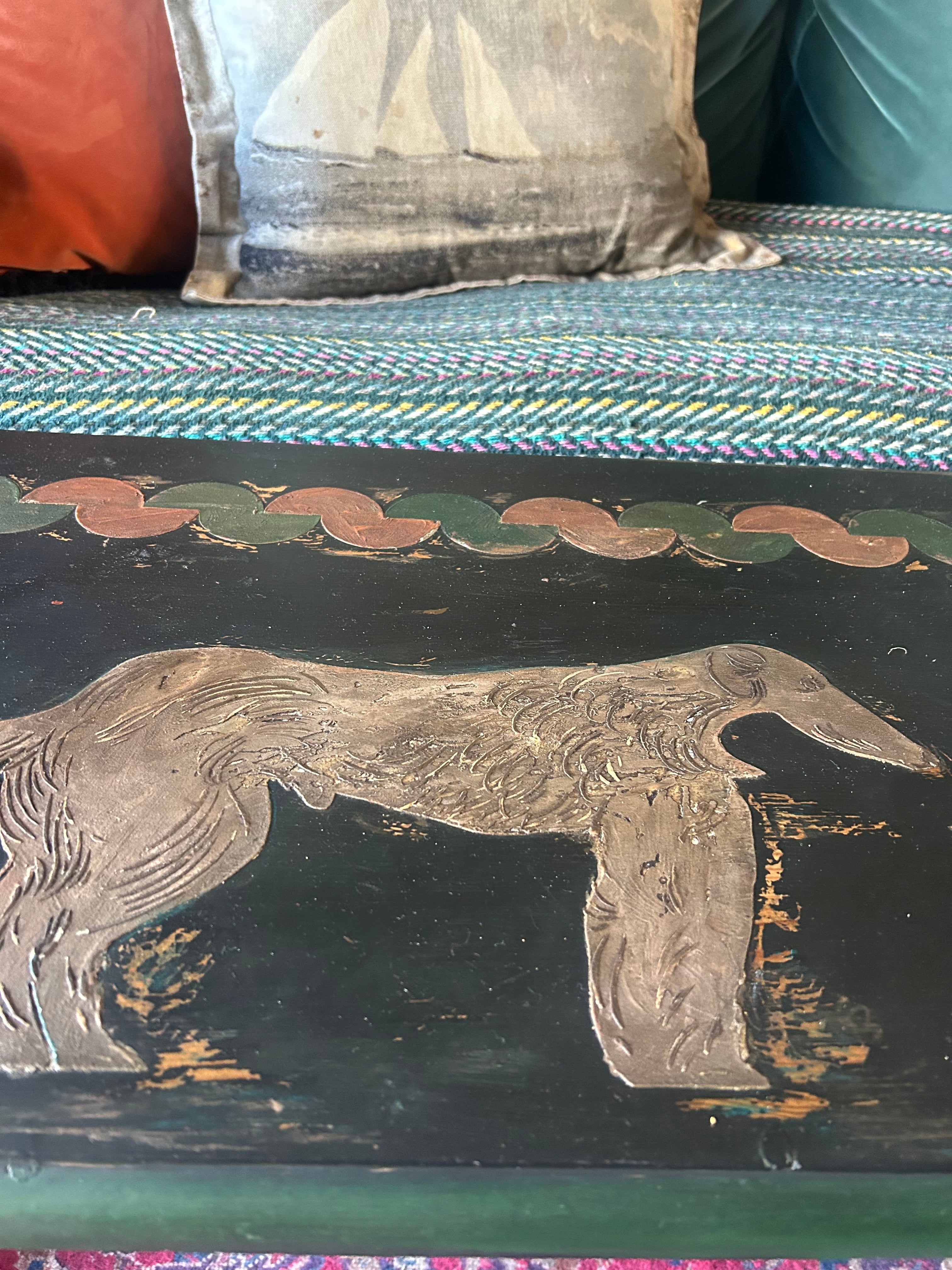Vintage Painted Hound Coffee Table