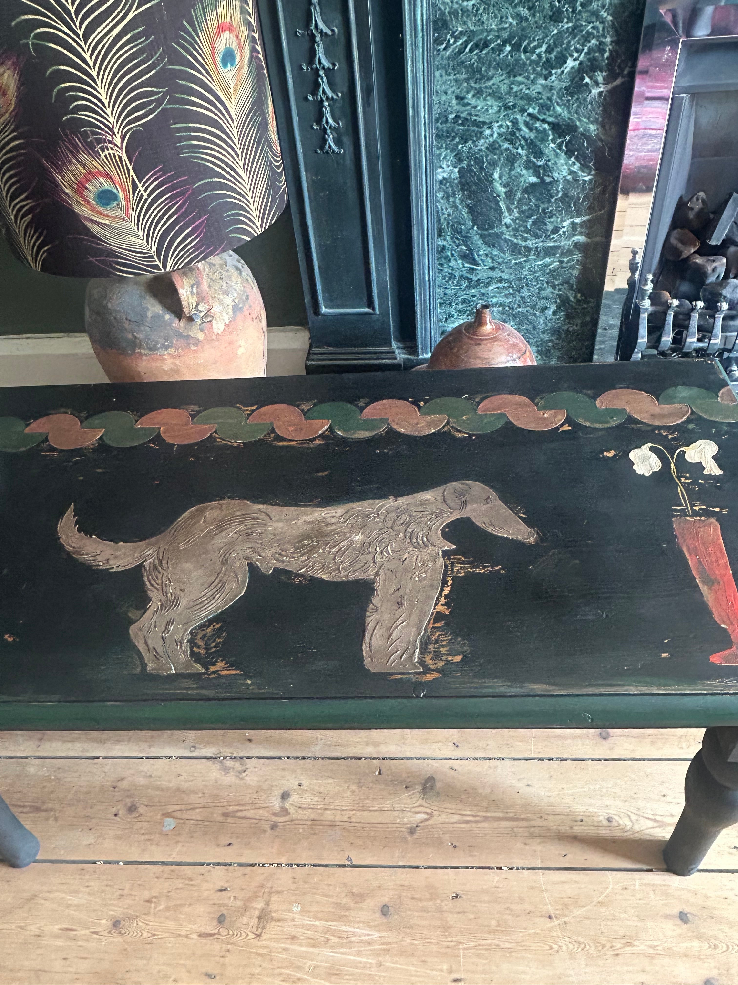Vintage Painted Hound Coffee Table