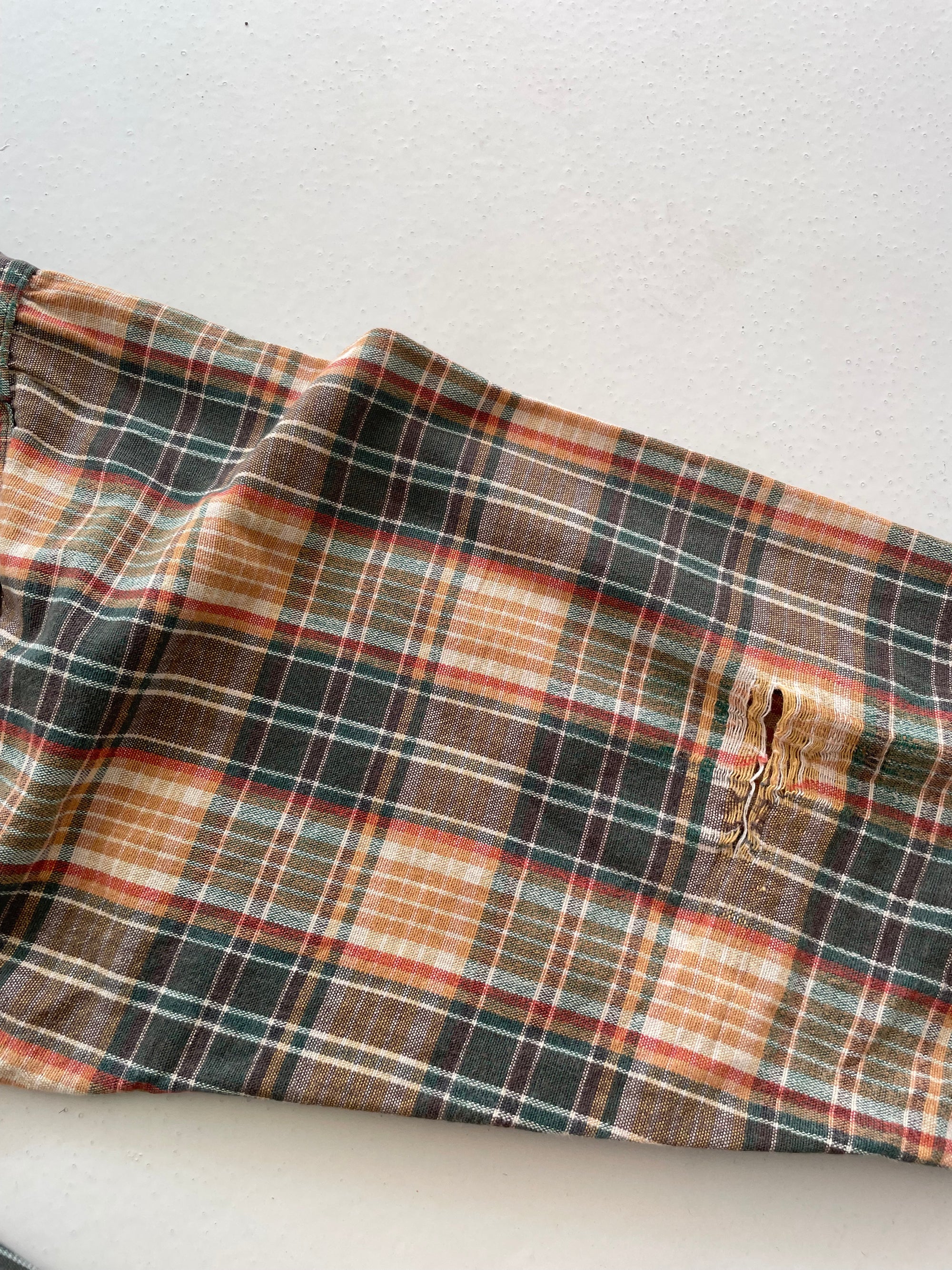 Vintage French Plaid Workwear Peasant Shirt