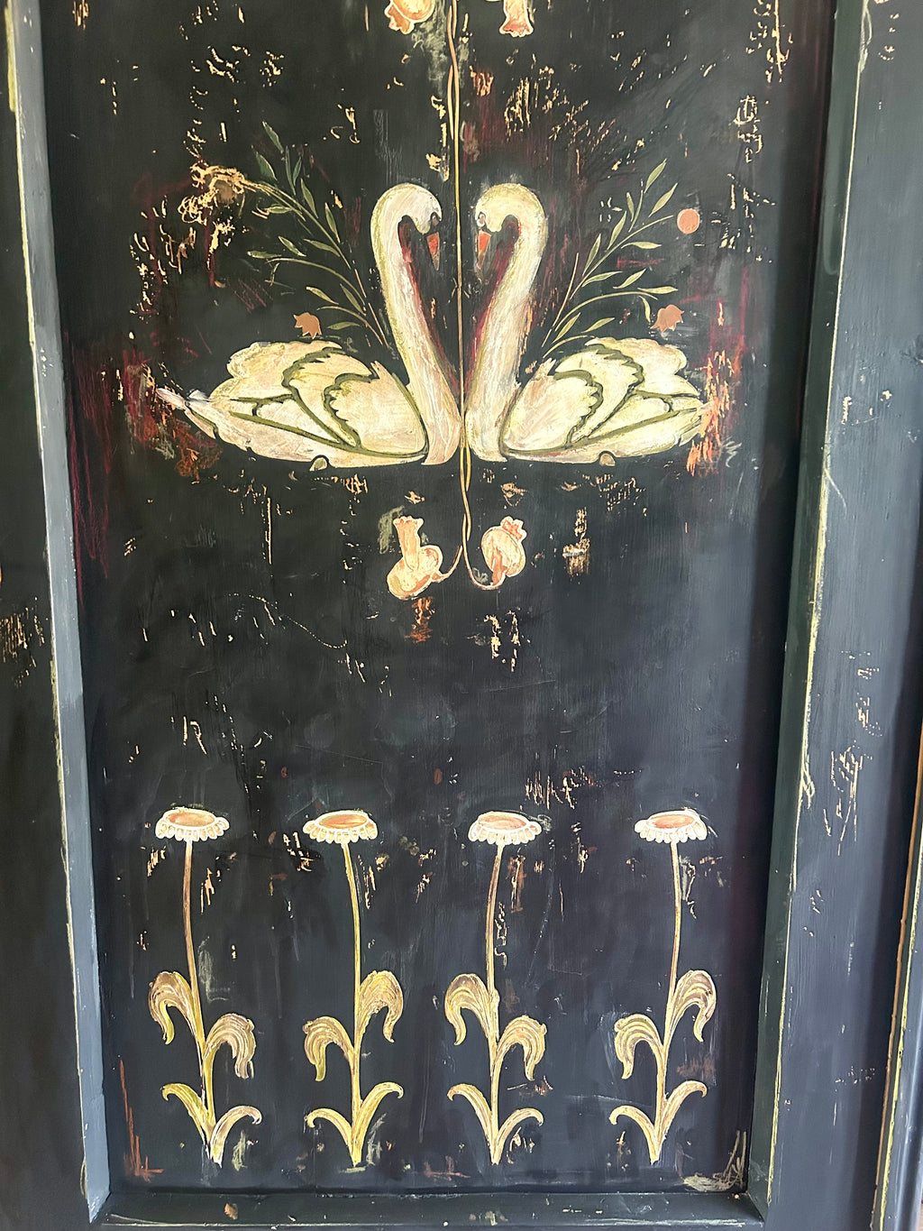 Vintage Painted Folk Art Wardrobe