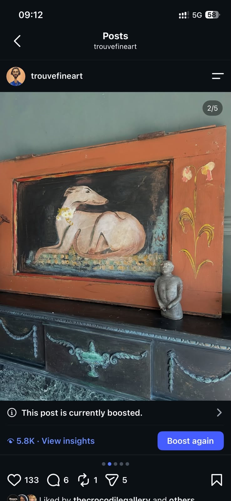 Reclaimed Door Hound Wallhanging