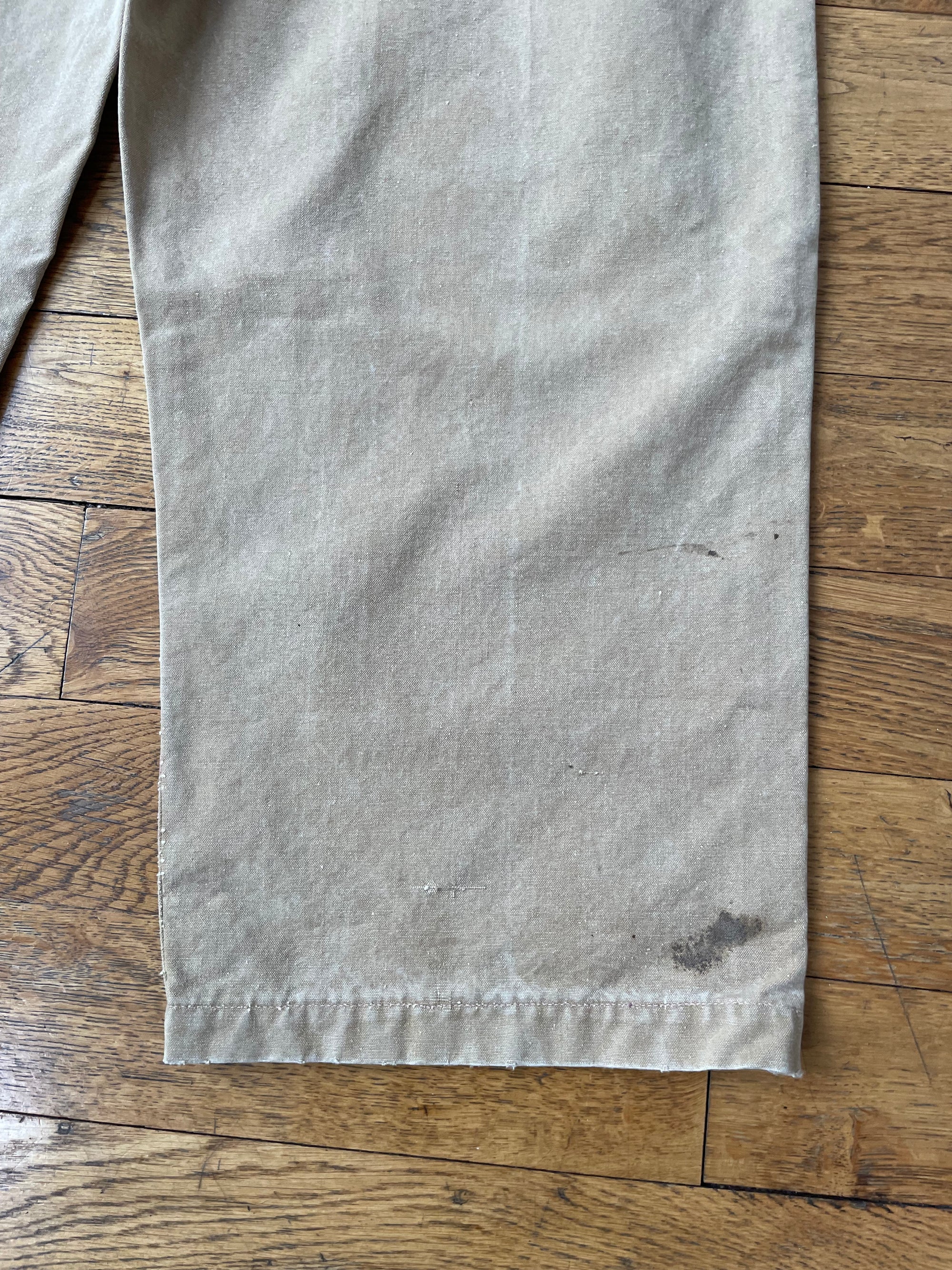 Vintage French Workwear Canvas Trousers
