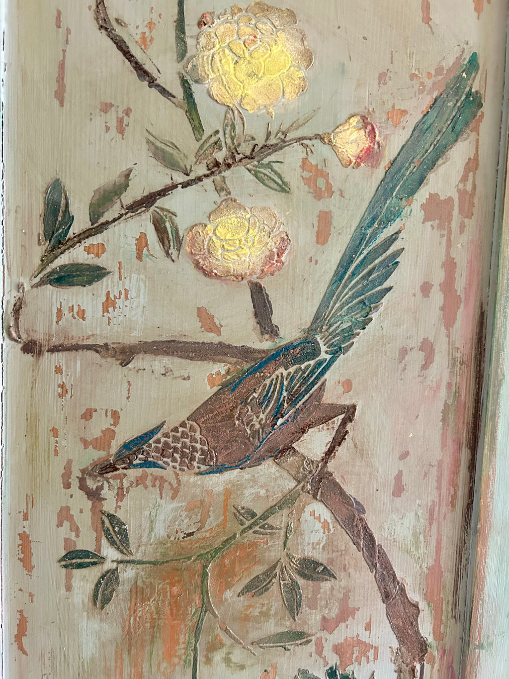 Vintage Painted Wardrobe with Chinoiserie