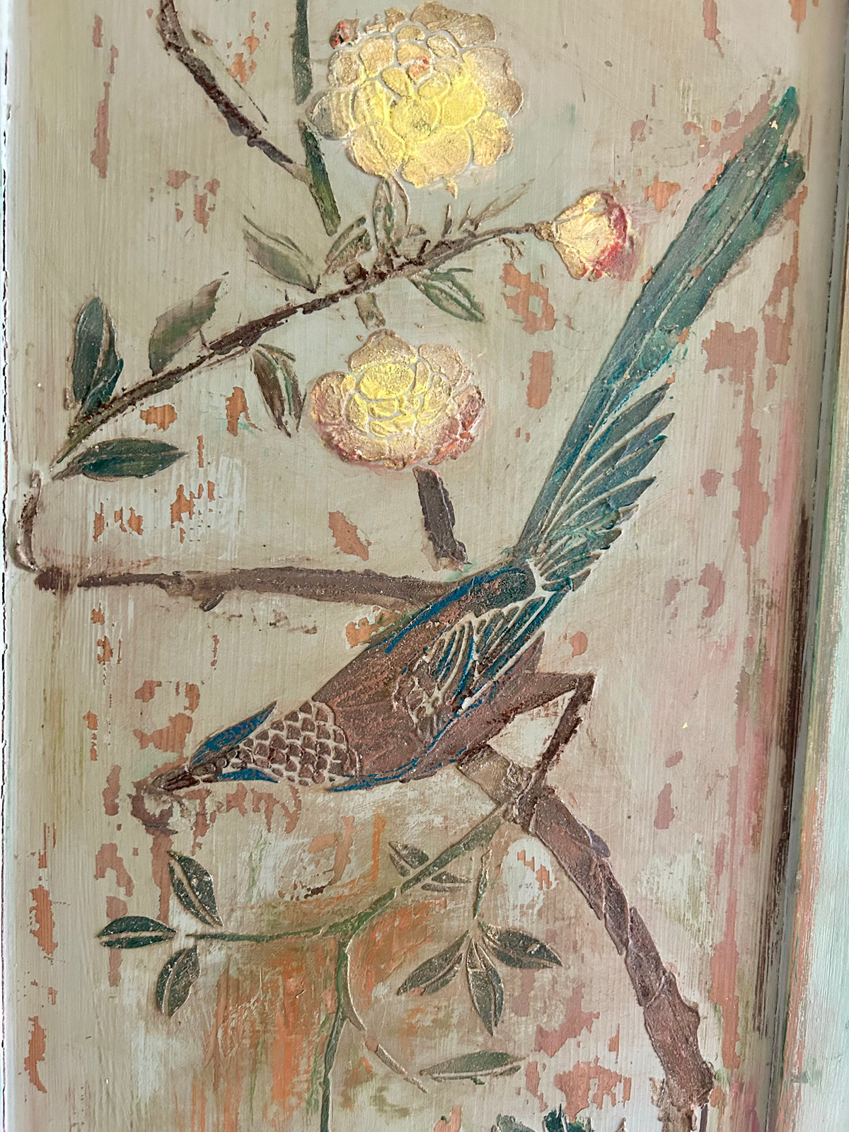 Vintage Painted Wardrobe with Chinoiserie