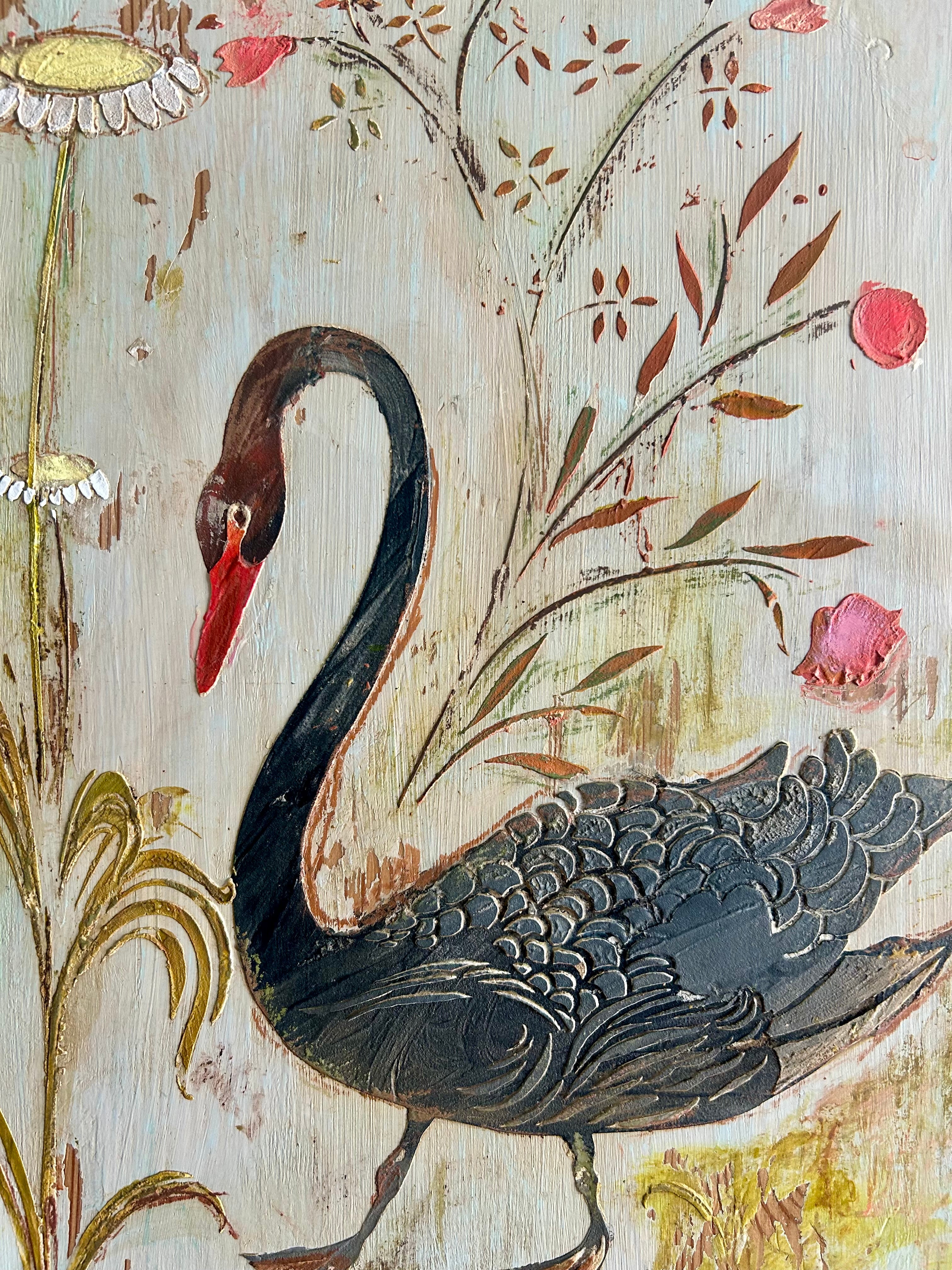Vintage Painted Pine Folk Art Wardrobe