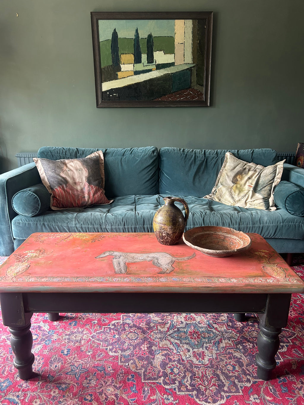 Vintage Painted Pine Bloomsbury Inspired Coffee Table