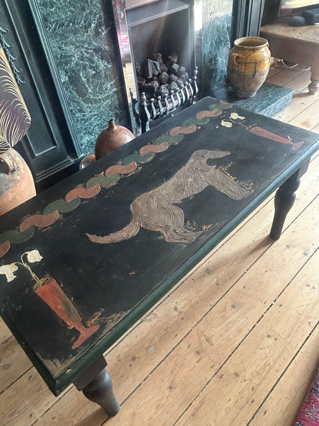 Vintage Painted Hound Coffee Table