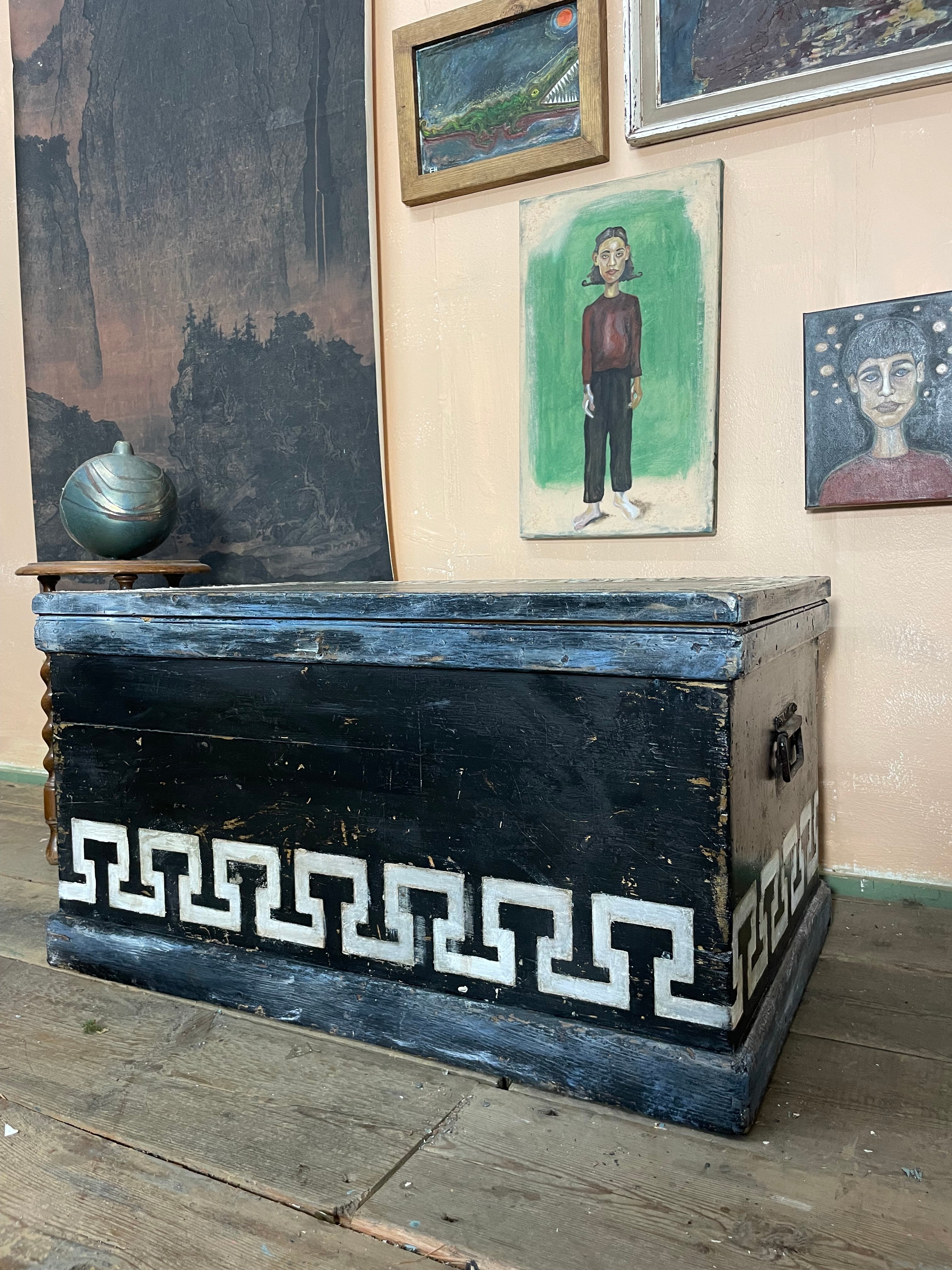 Vintage Folk Art Blanket Box