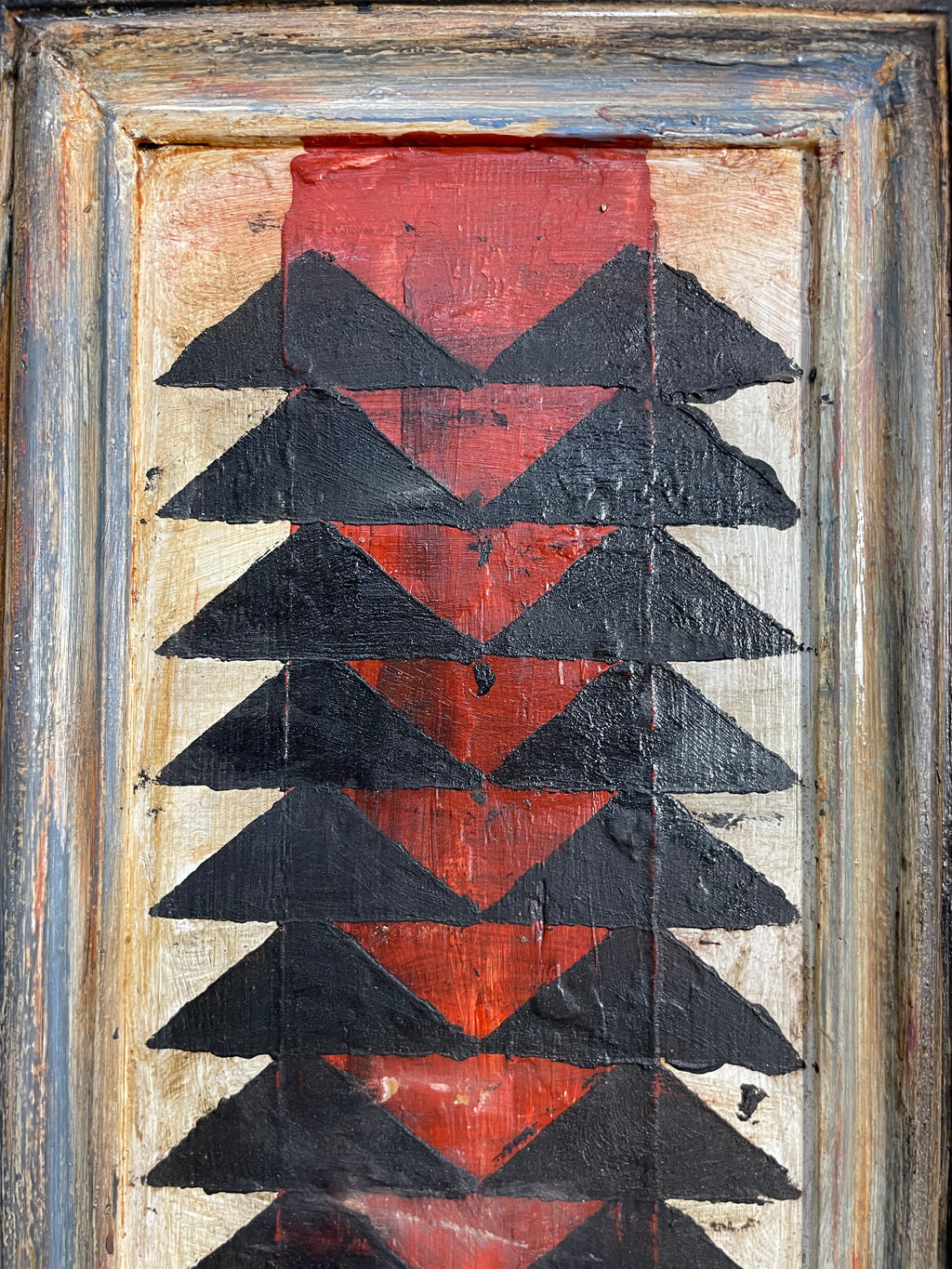 Vintage Painted Pine Folk Art Cupboard