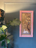 Reclaimed Door Wallhanging with Swan and Bird Chinoiserie