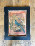 Reclaimed Door Wallhanging with Bird Chinoiserie