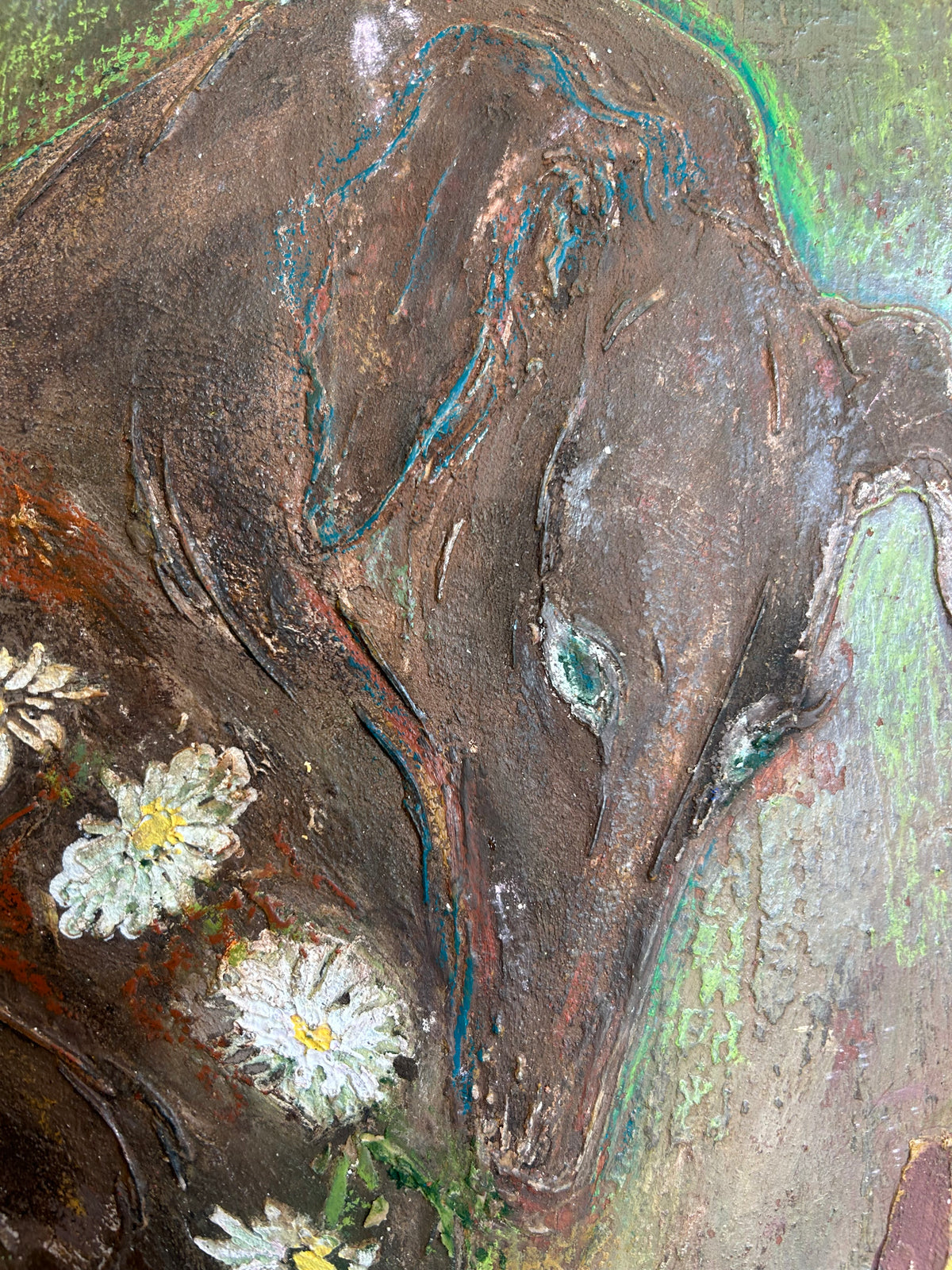Reclaimed Door Wallhanging with Hound