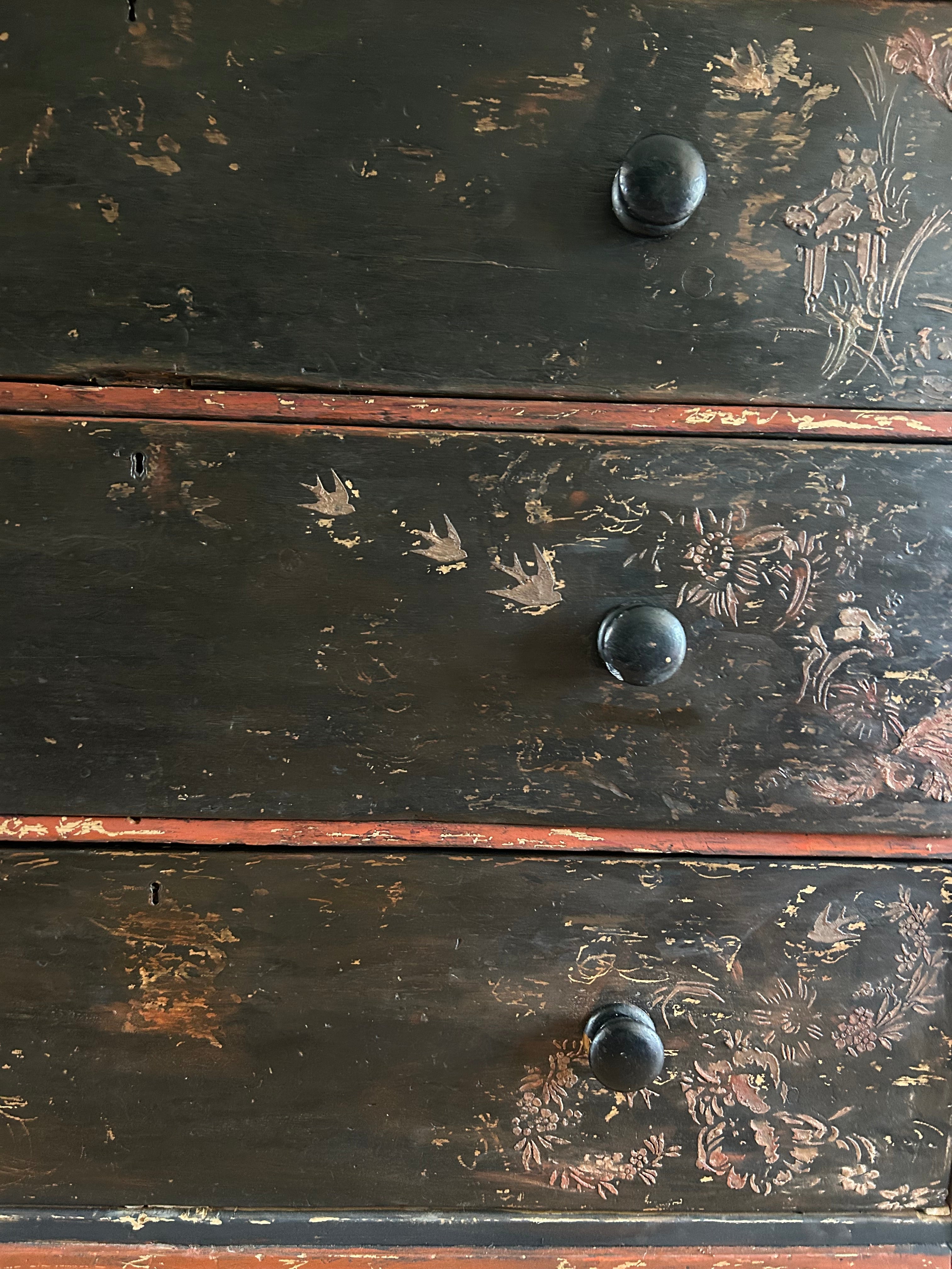 Antique Painted Drawers with Chinoiserie