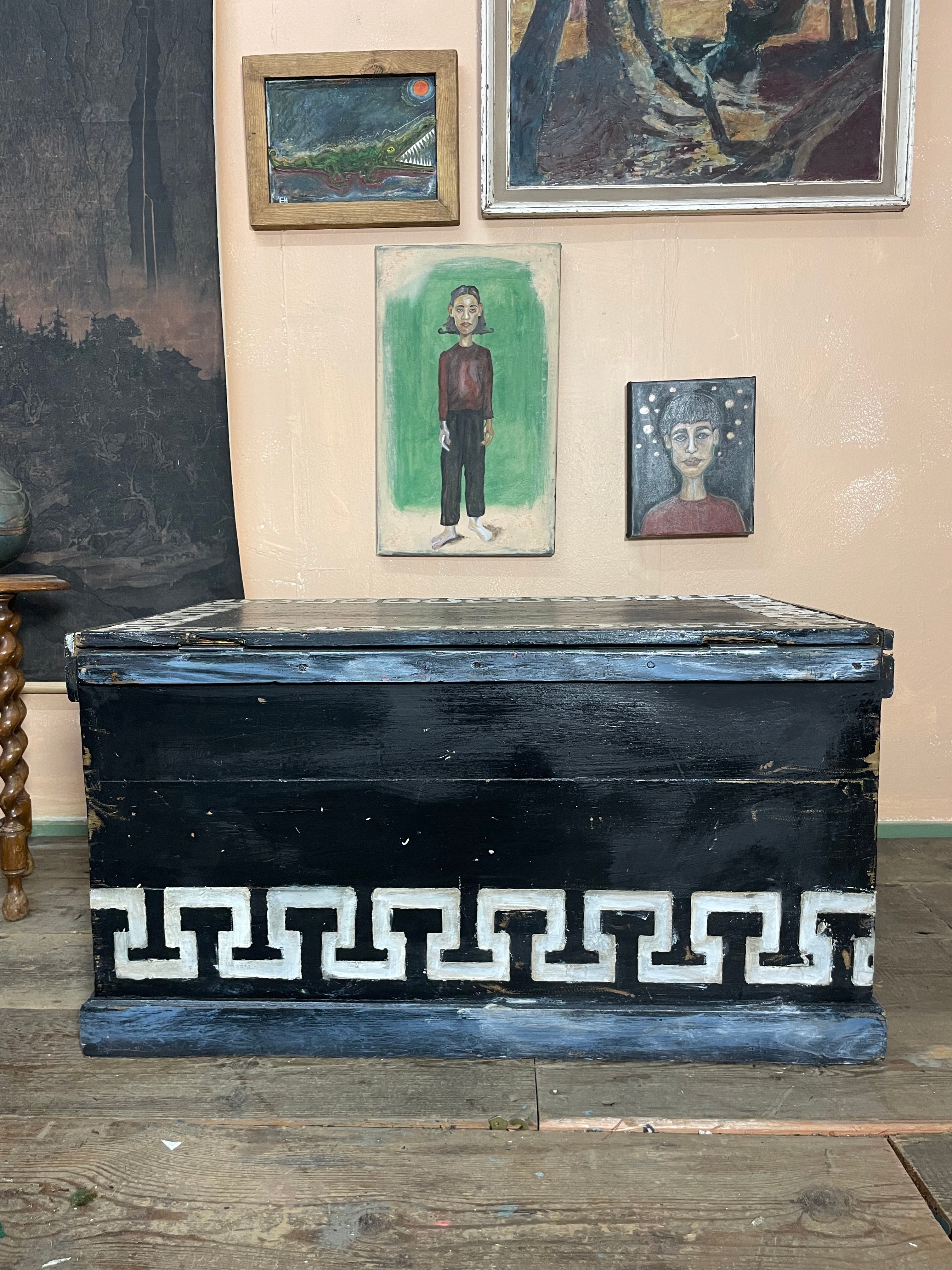 Vintage Folk Art Blanket Box